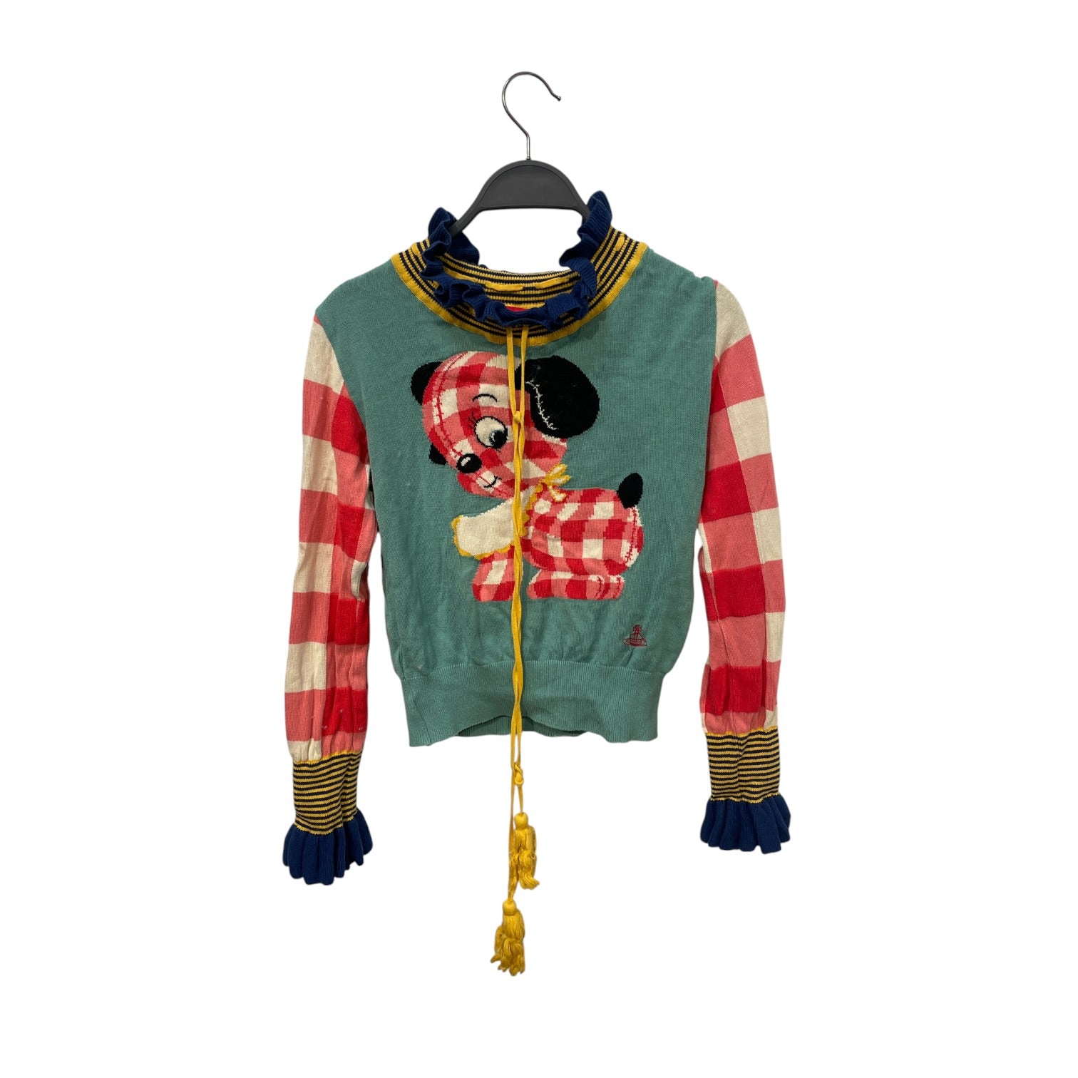 Vivienne Westwood RED LABEL/Sweater/00/Plaid/Wool/GRN/playful dog knit view 1