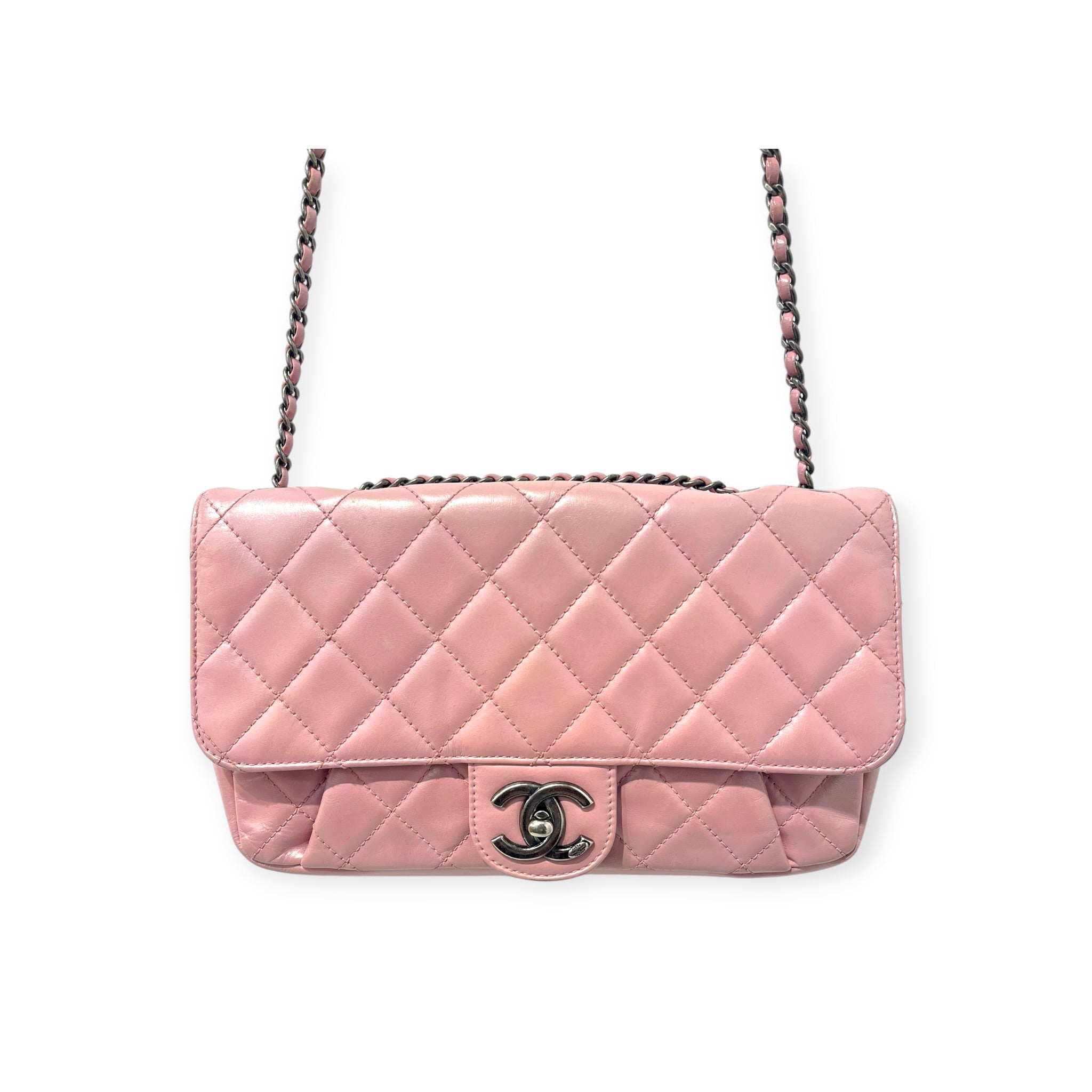 CHANEL/Bag/Leather/PNK/CHANEL COCO PLEATS FLAP BAG view 1