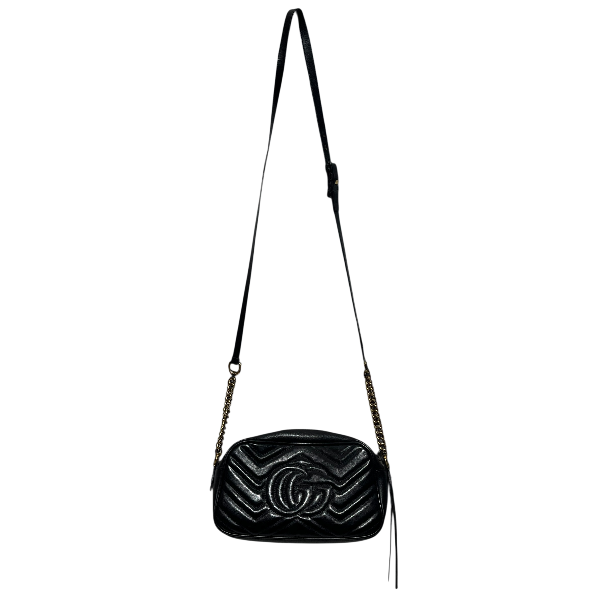 GUCCI/Cross Body Bag/Leather/BLK/Matelasse Camera Bag view 4