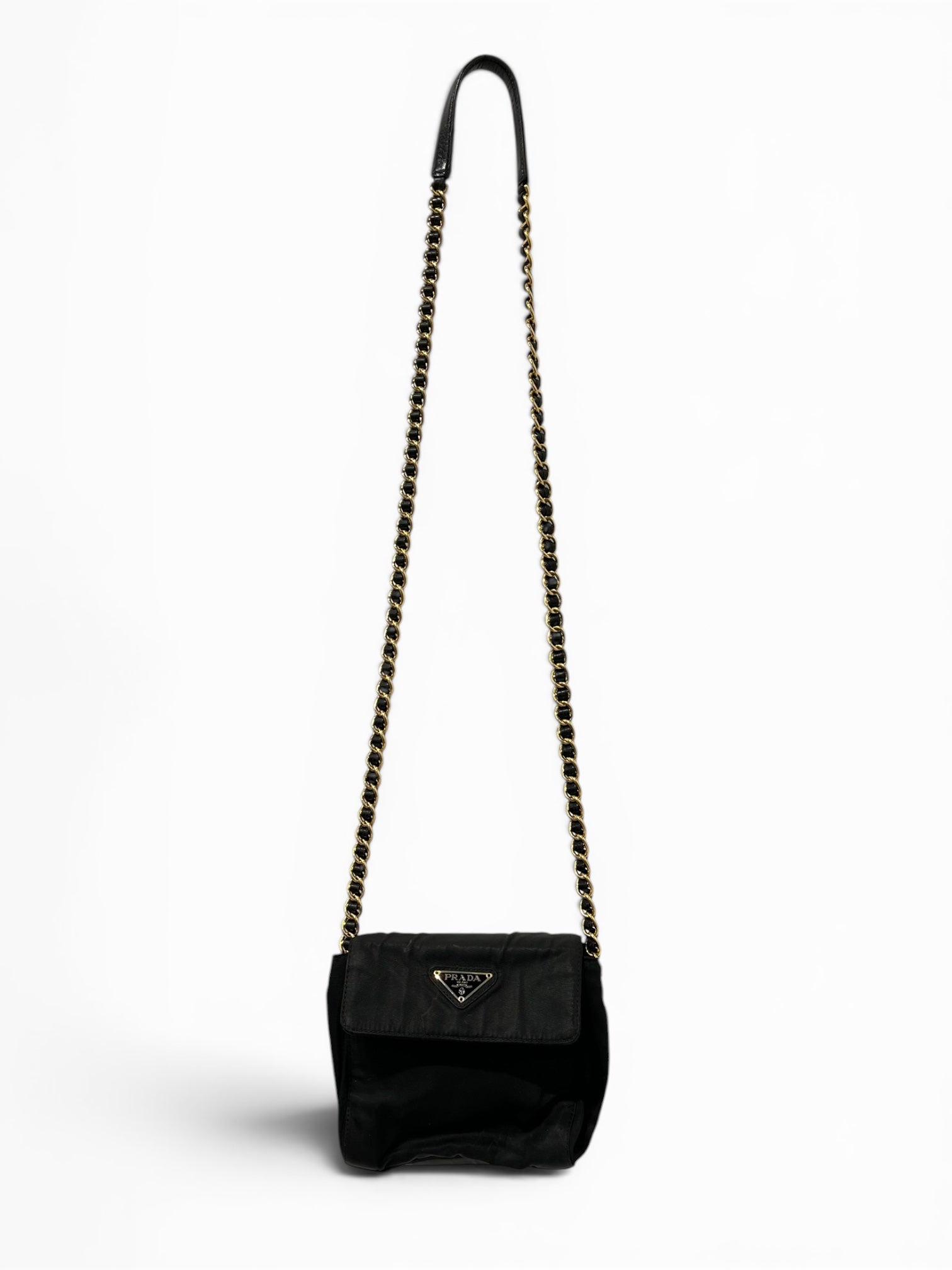 PRADA/Cross Body Bag/Nylon/BLK/TESSUTO CATENA CHAIN BAG view 1