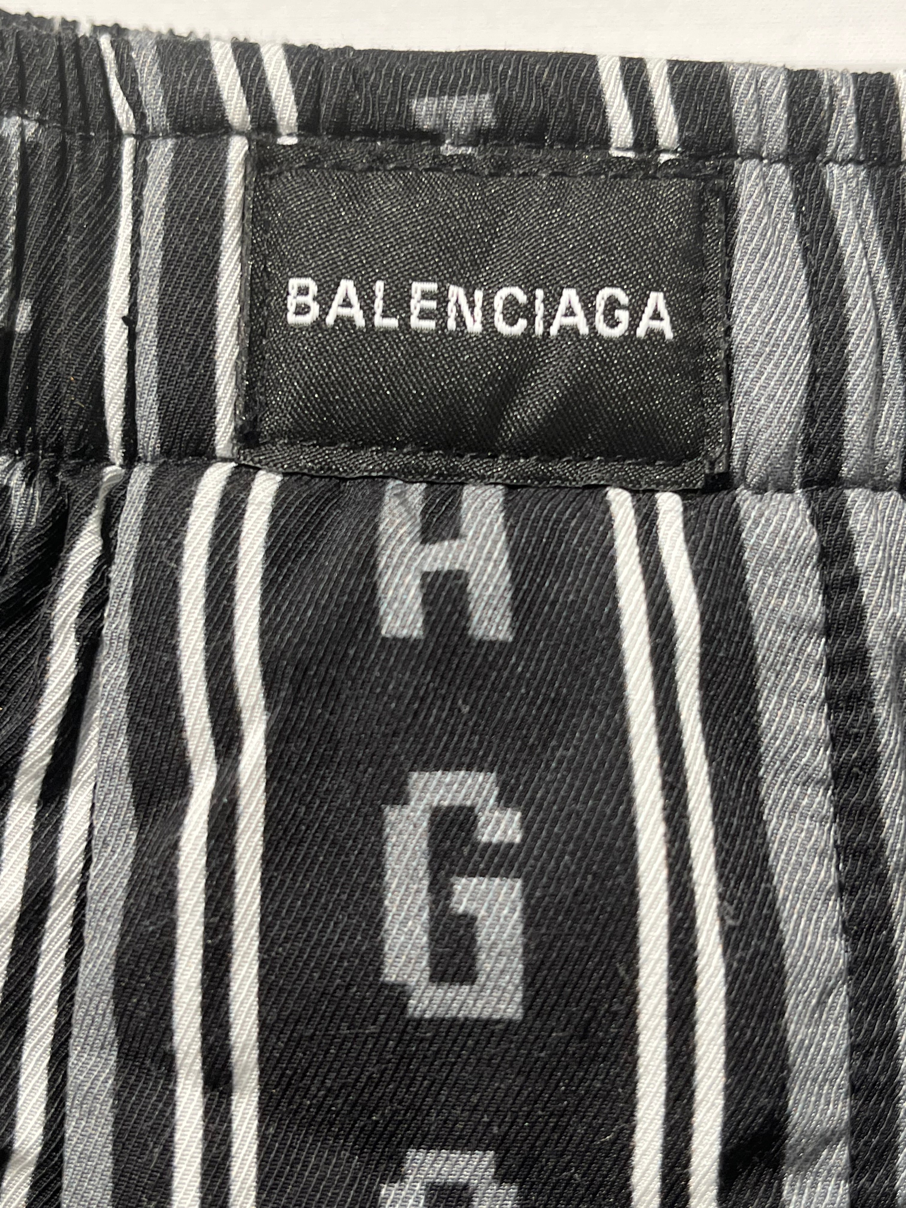 BALENCIAGA/Shorts/50/Polyester/BLK/All Over Print/HOMEWEAR JEANS LOGO view 6