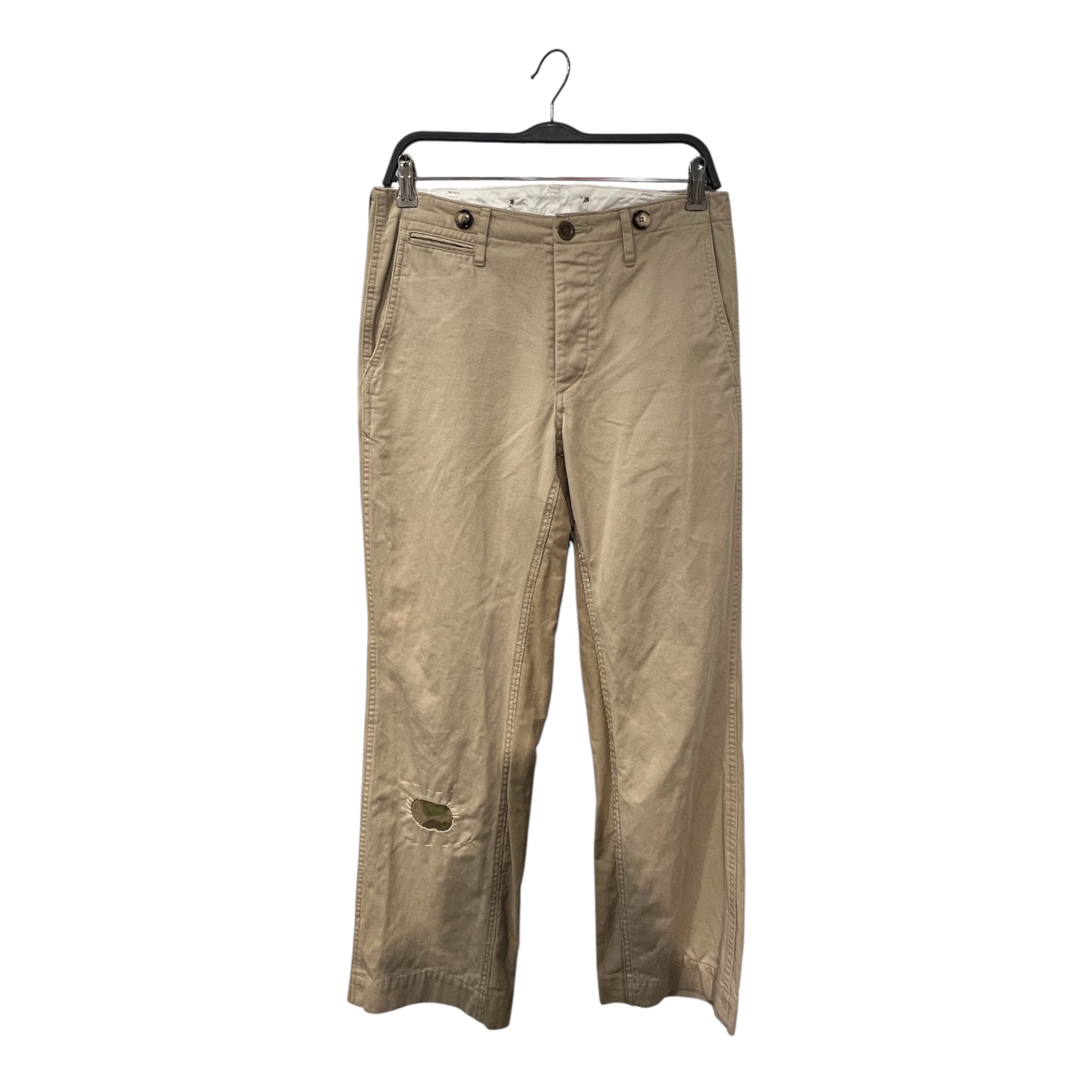 visvim/Straight Pants/S/Cotton/BEG/VS0001650 2tone w/ camo patch view 1