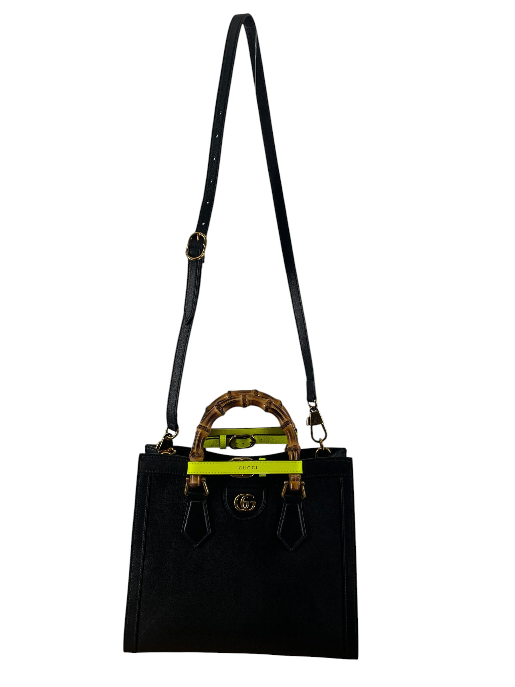 GUCCI/Bag/Leather/BLK/DIANE NM WITH NEON STRAP view 1