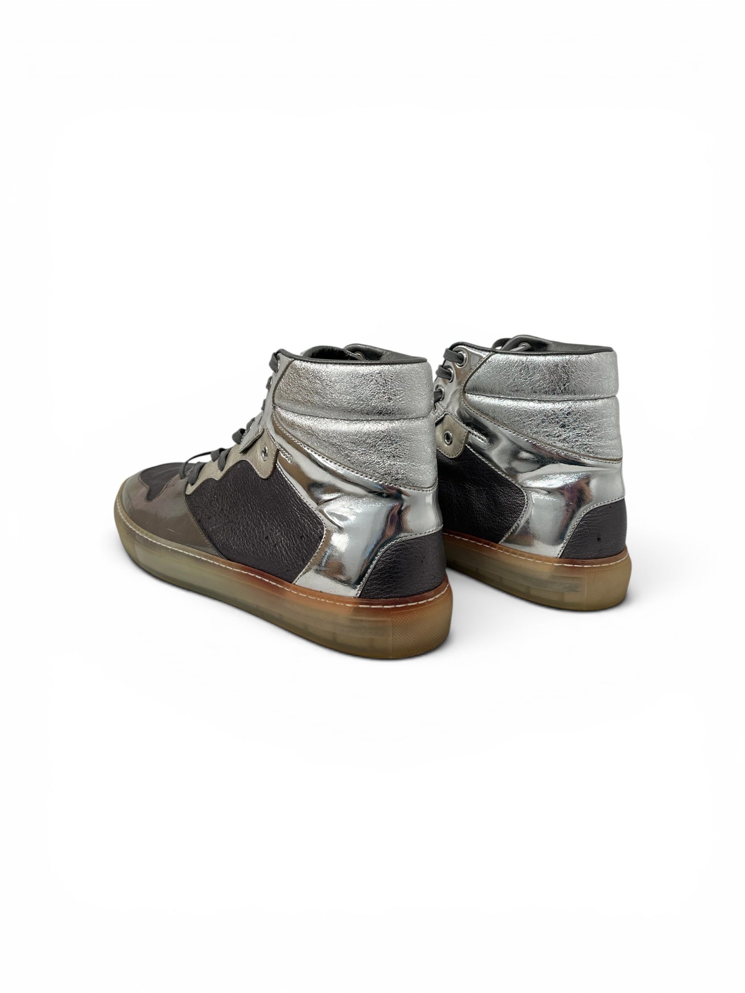 BALENCIAGA/Hi-Sneakers/EU 42/Glitter/Leather/SLV/ view 2