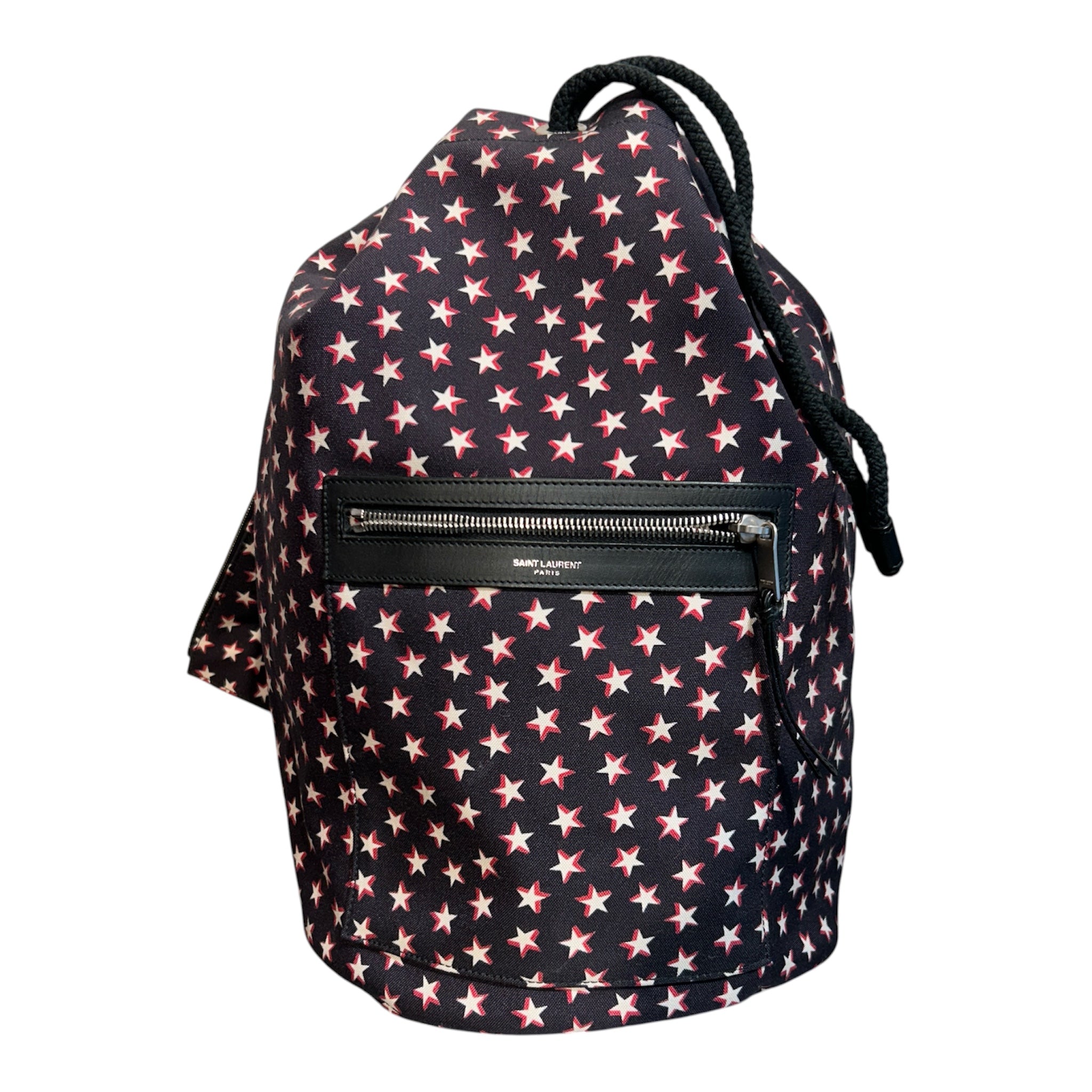 SAINT LAURENT/Backpack/Cotton/BLK/RED AND WHITE STARS view 1