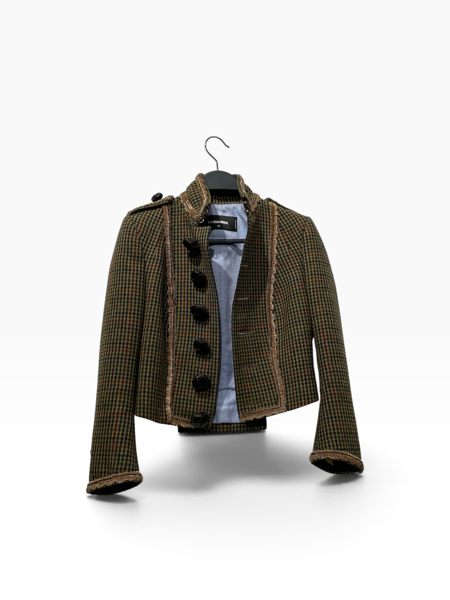 DSQUARED2/Tailored Jkt/38/Houndstooth Check/Green/ view 1