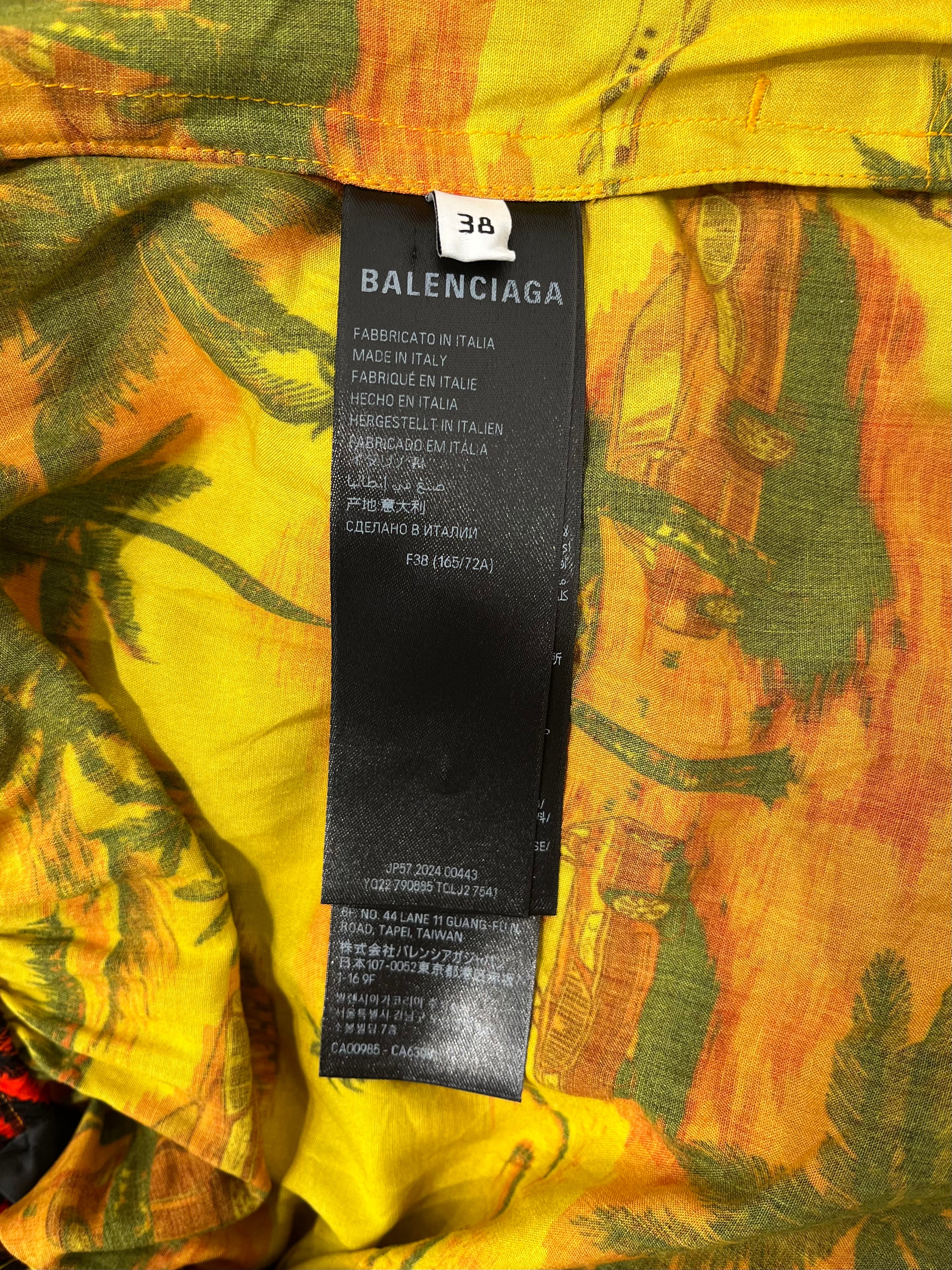 BALENCIAGA/Pants/38/Cotton/RED/All Over Print/BEACH PRINT PAJAMA PANTS view 5
