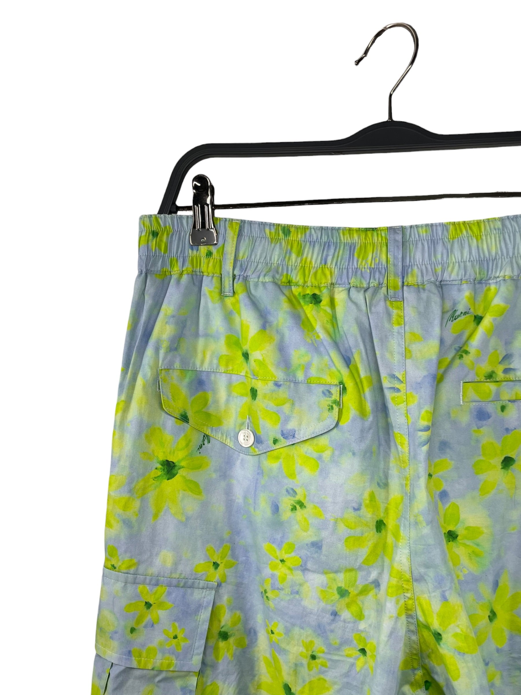 MARNI/Cargo Pants/28/Cotton/GRN/Floral Pattern/GREEN BLUE FLORAL CARGO PANT view 4