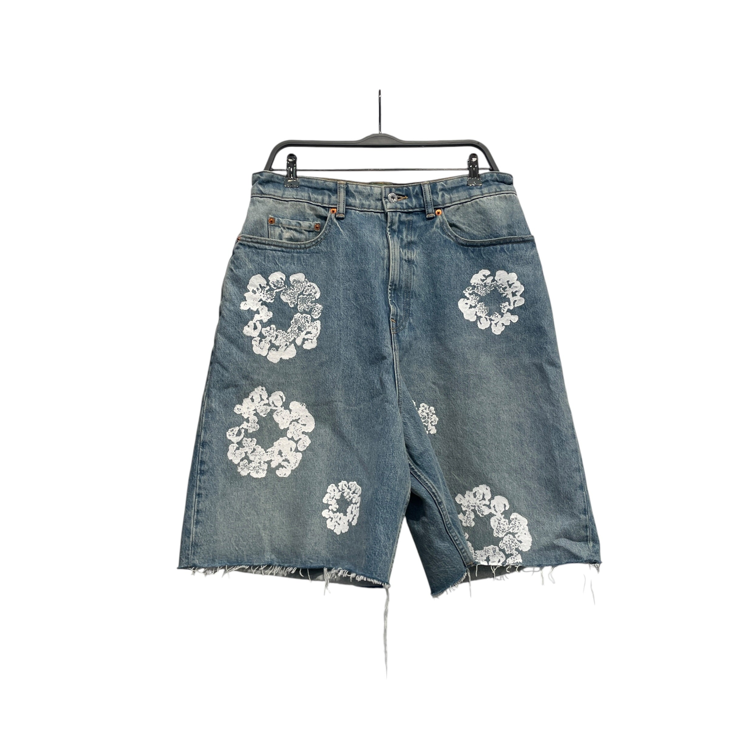 DENIM TEARS/Shorts/32/Denim/BLU/Low-rise/All Over Print/ view 1