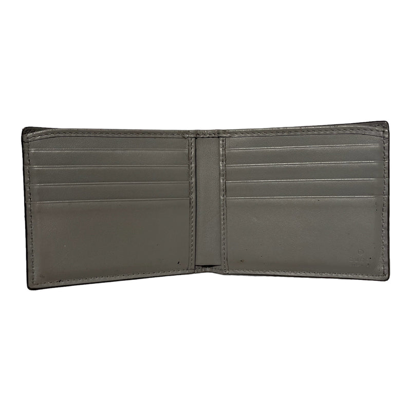 GUCCI/Trifold Wallet/Monogram/Leather/GRY/