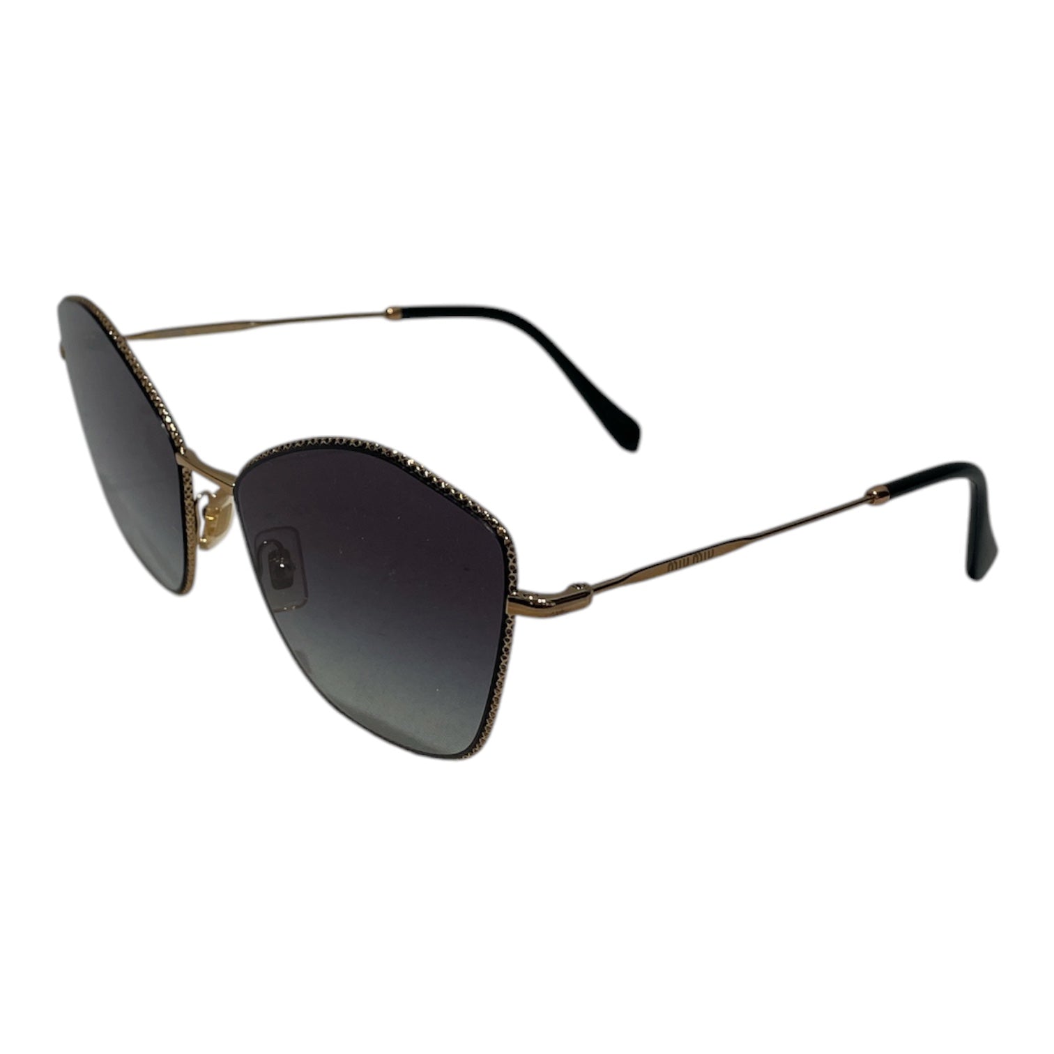 MIU MIU/Sunglasses/Celluloid/GLD/L's/smu 60v GOLD TONE GLASSES view 2