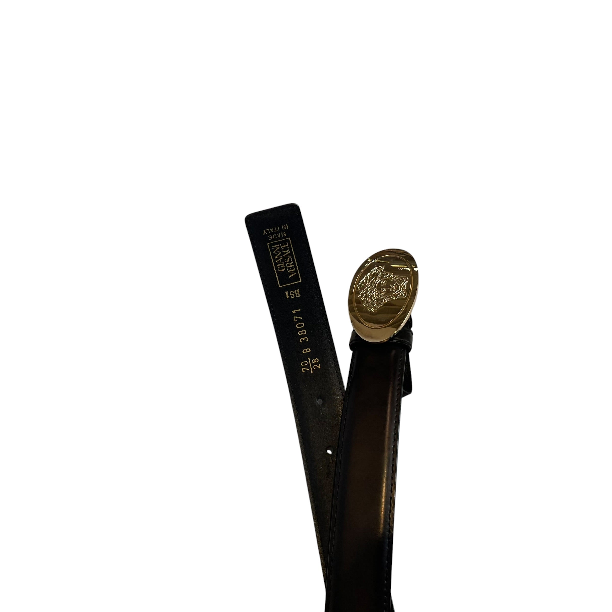 GIANNI VERSACE/Accessories/Leather/BLK/PLAIN BLK GLD OVAL BUCKLE view 4