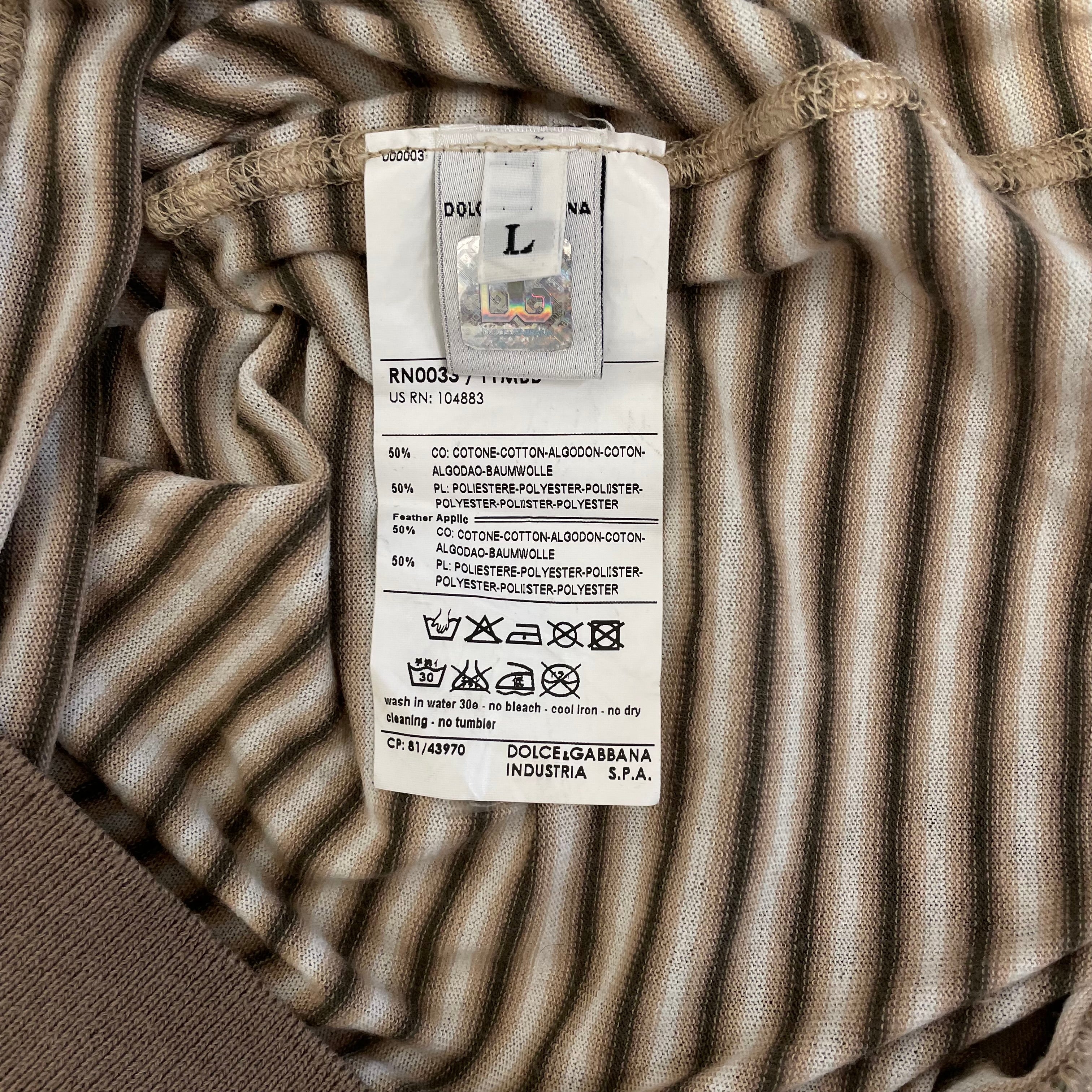 D&G/Tank Top/L/Cotton/BEG/Stripe/GREEN CREAM STRIPE view 4