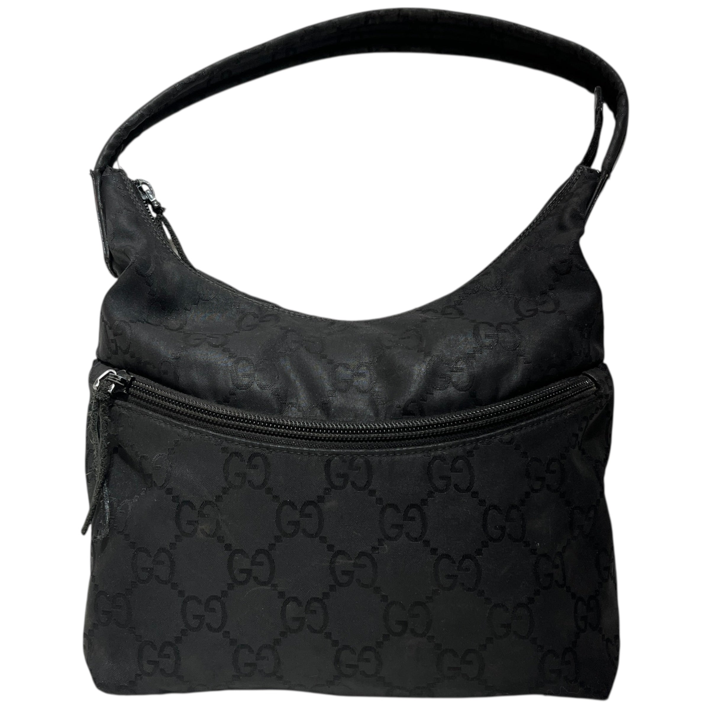 GUCCI/Hand Bag/Monogram/Nylon/BLK/GG Nylon Hobo Handbag view 1