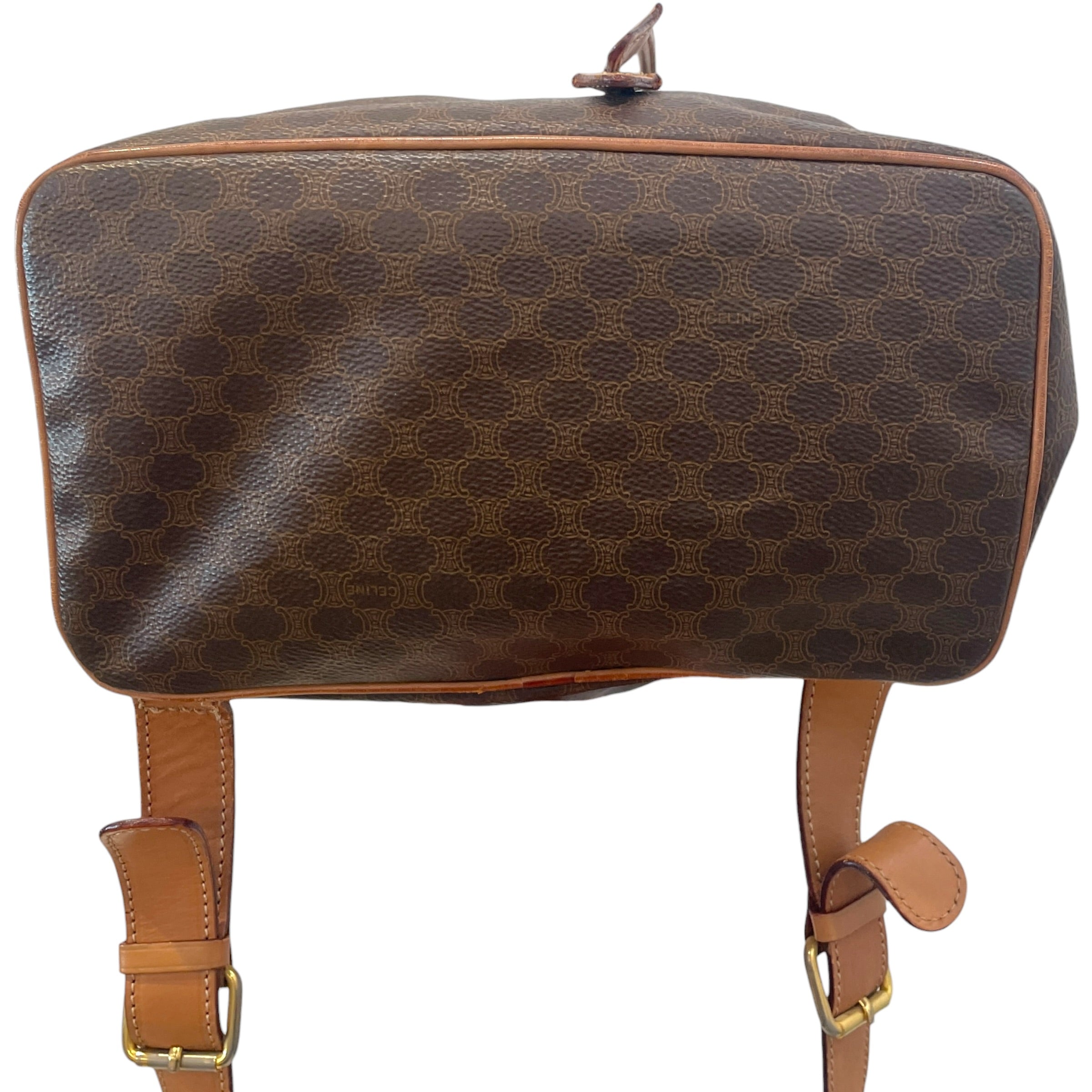 CELINE/Backpack/Monogram/Leather/BRW/Macadam Backpack view 3