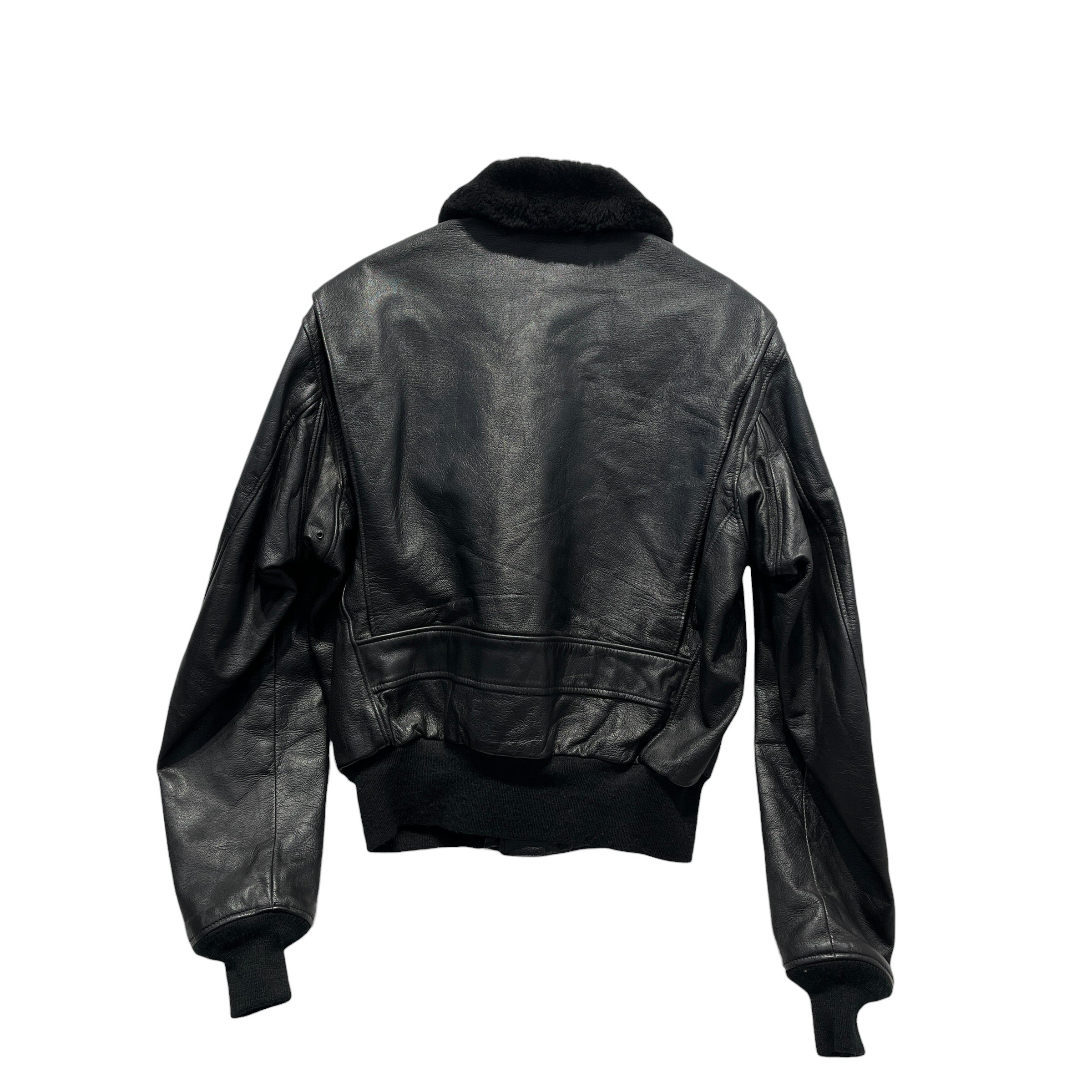 US.NAVY/Leather Jkt/42/Leather/BLK/cut off patches view 2