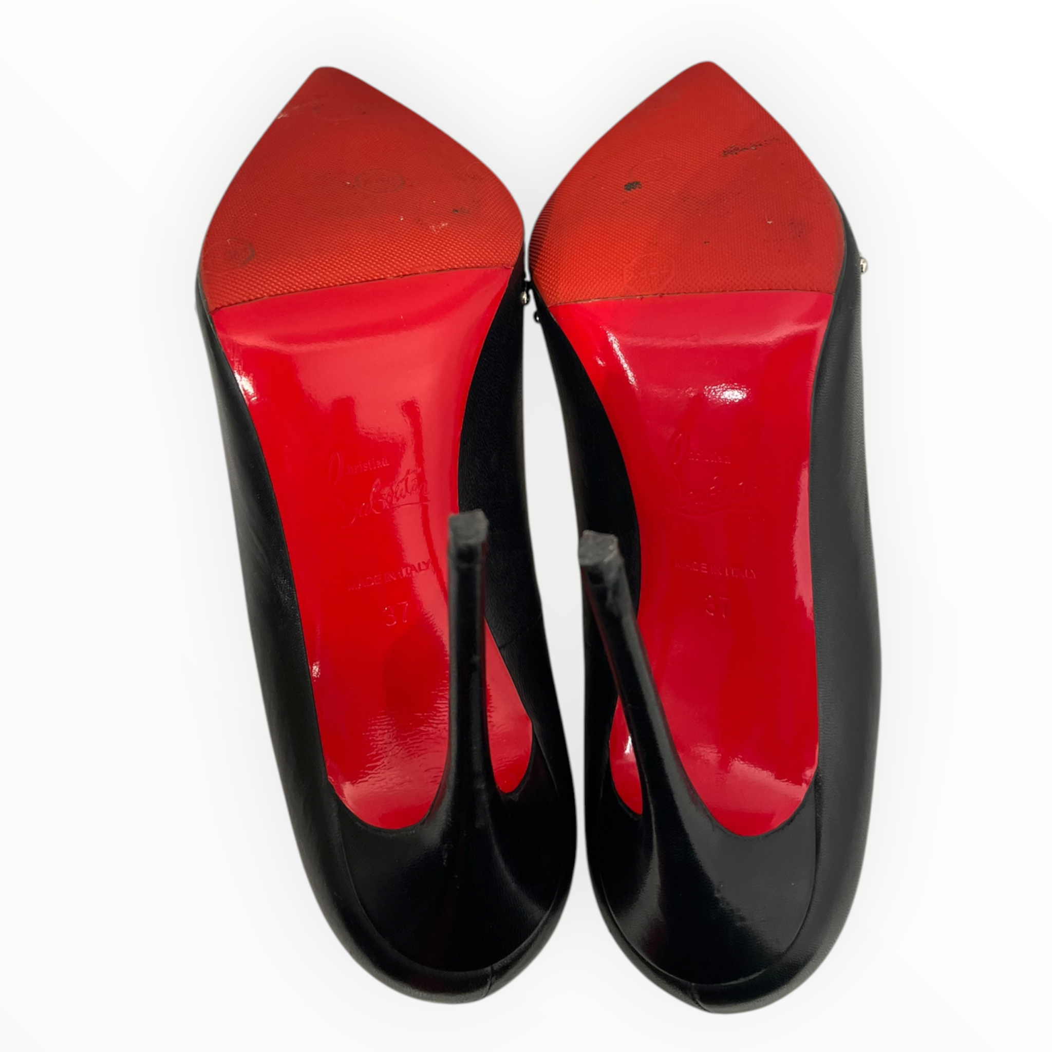 Christian Louboutin/Heels/EU 37/Leather/BLK/DOOR KNOCK PUMPS RED BOTTOMS view 4