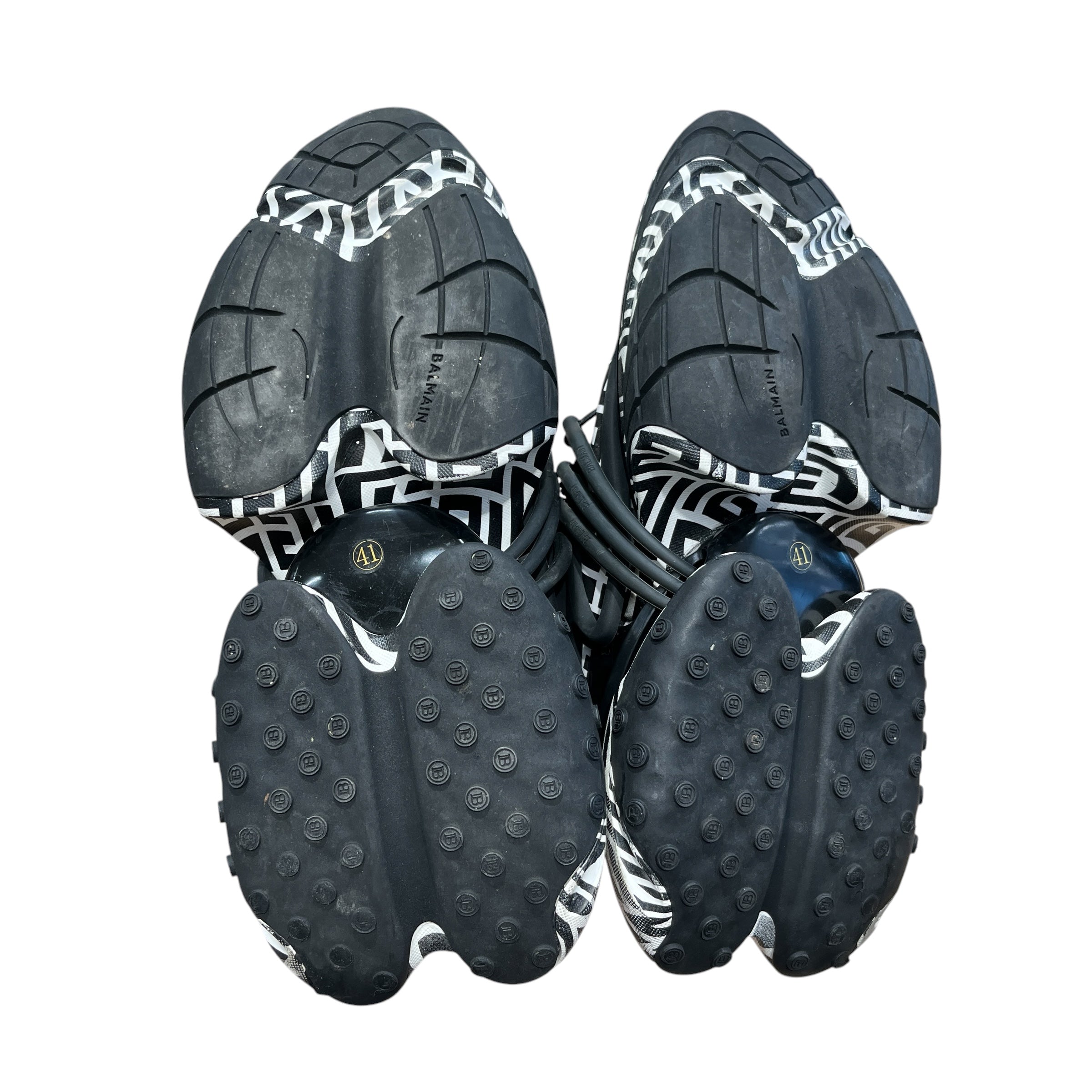 BALMAIN/Low-Sneakers/US 8/All Over Print/BLK/MONOGRAM CRAZY PATTERN view 4