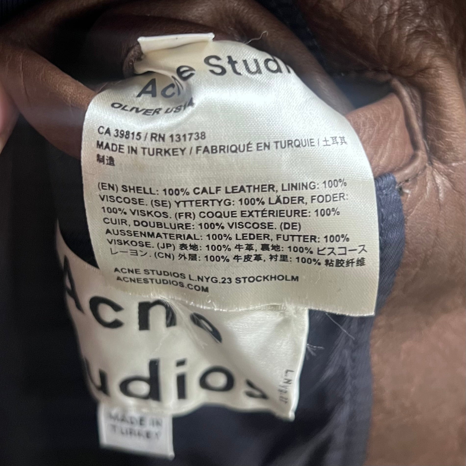 Acne Studios/Leather Jkt/48/Leather/BRW/OLIVER US14 view 5