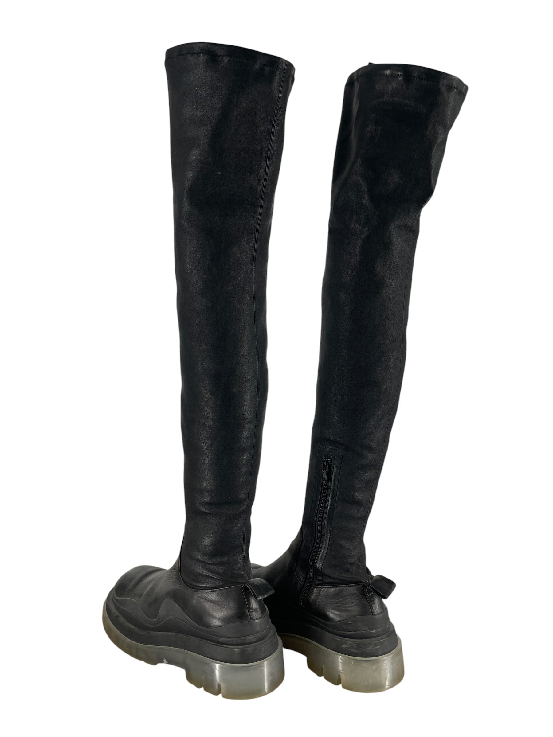 BOTTEGA VENETA/Long Boots/EU 38/Leather/BLK/KNEE HIGH BOOT view 2