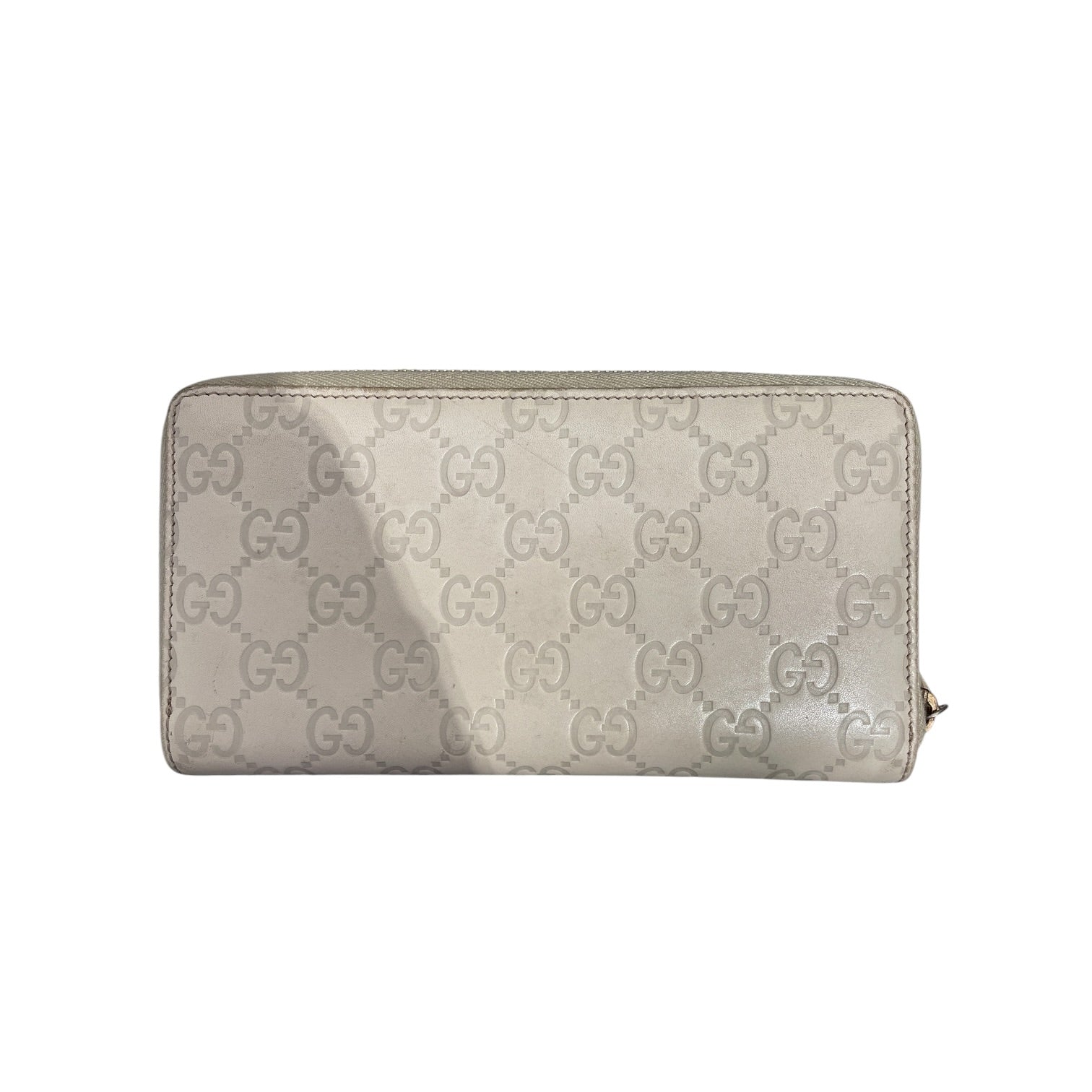 GUCCI/Bifold Wallet/Monogram/Leather/WHT/L's/ view 2