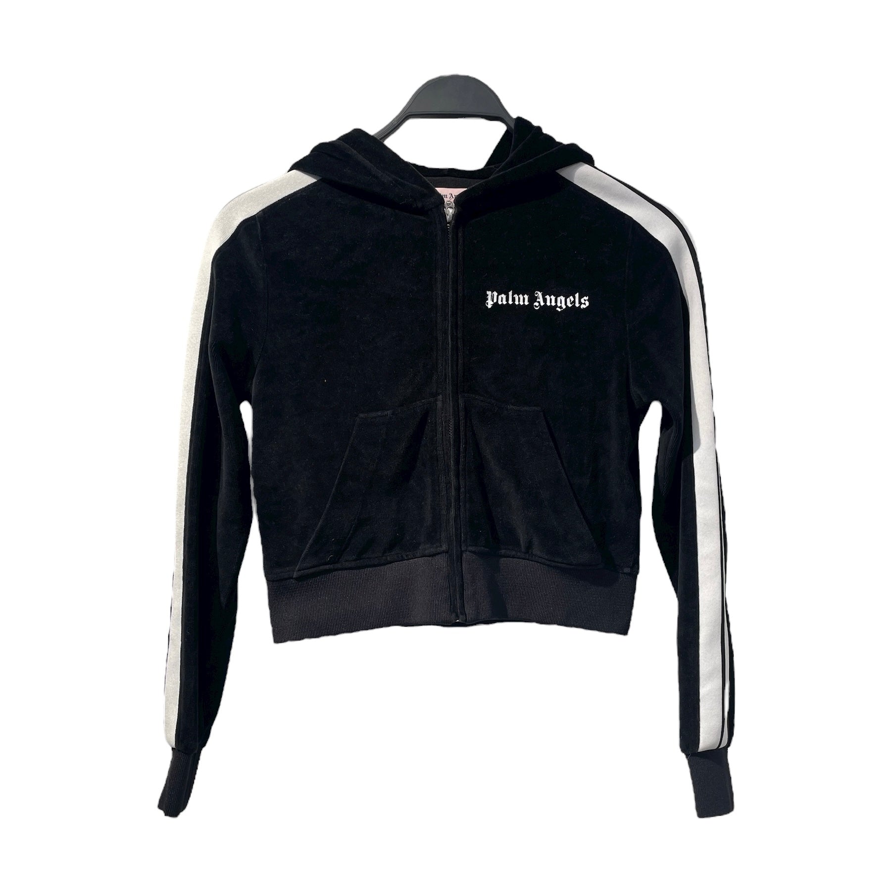 Palm Angels/Zip Up Hoodie/XS/Suede/BLK/ view 1