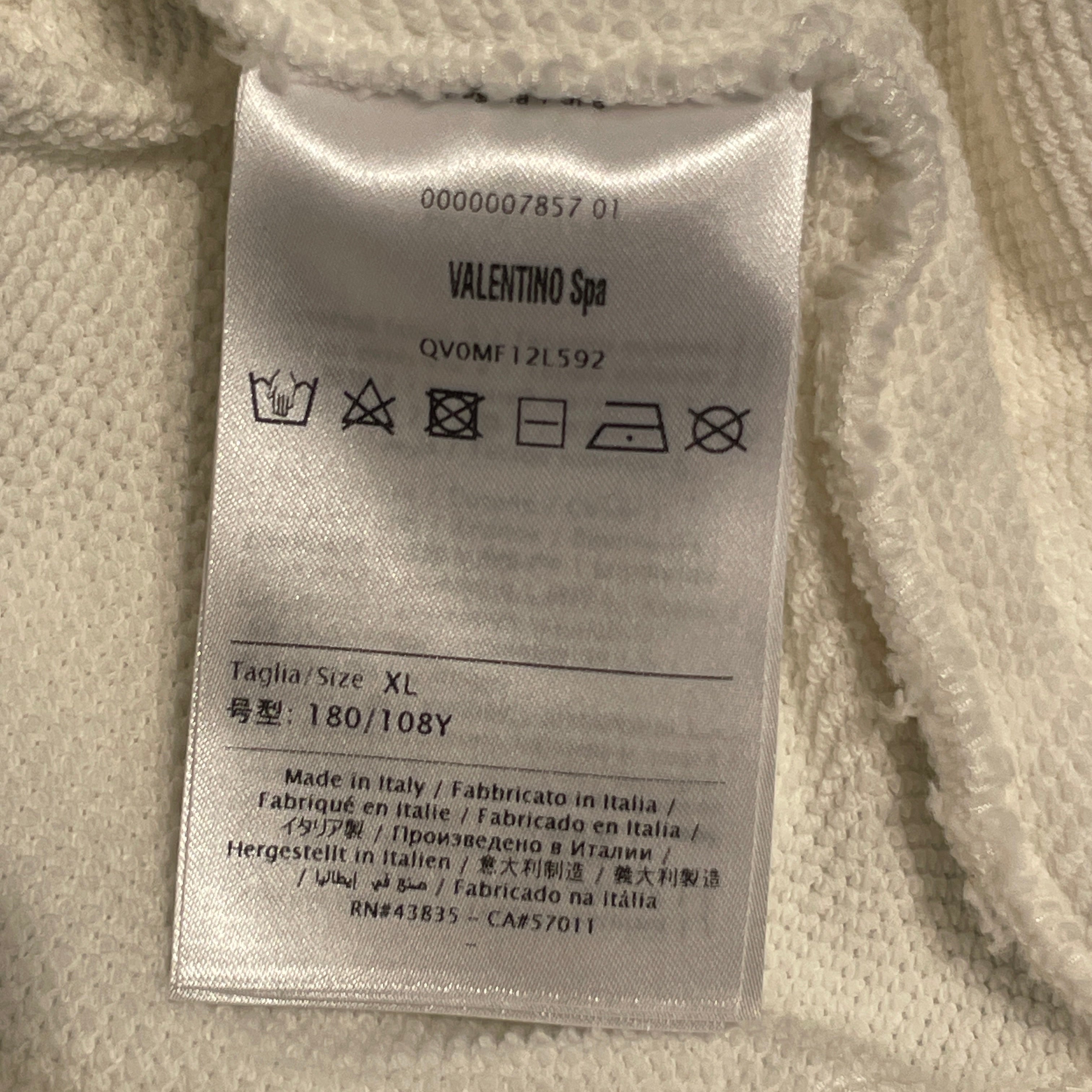 VALENTINO/Zip Up Hoodie/XL/Polyester/WHT/vltn/ view 3