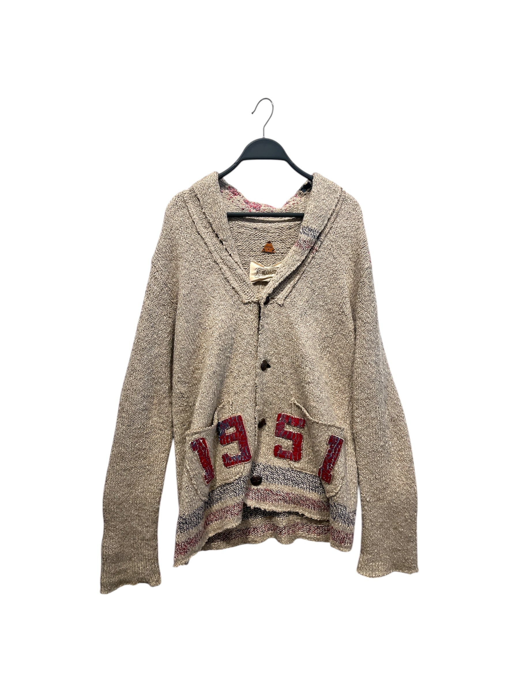 KAPITAL/Cardigan/L/Wool/BEG/1951,back symbol, bronze but view 1