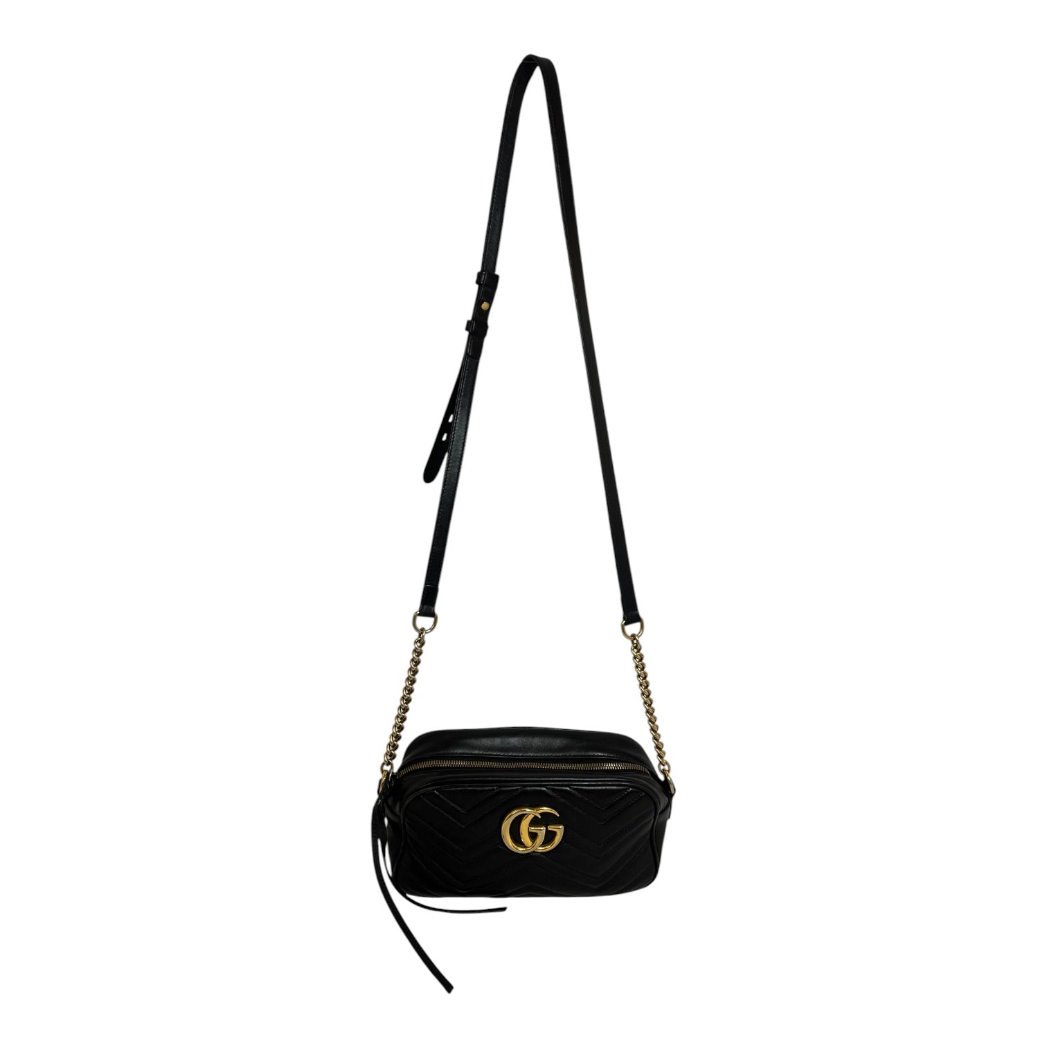 GUCCI/Cross Body Bag/Leather/BLK/Marmont Camera view 1