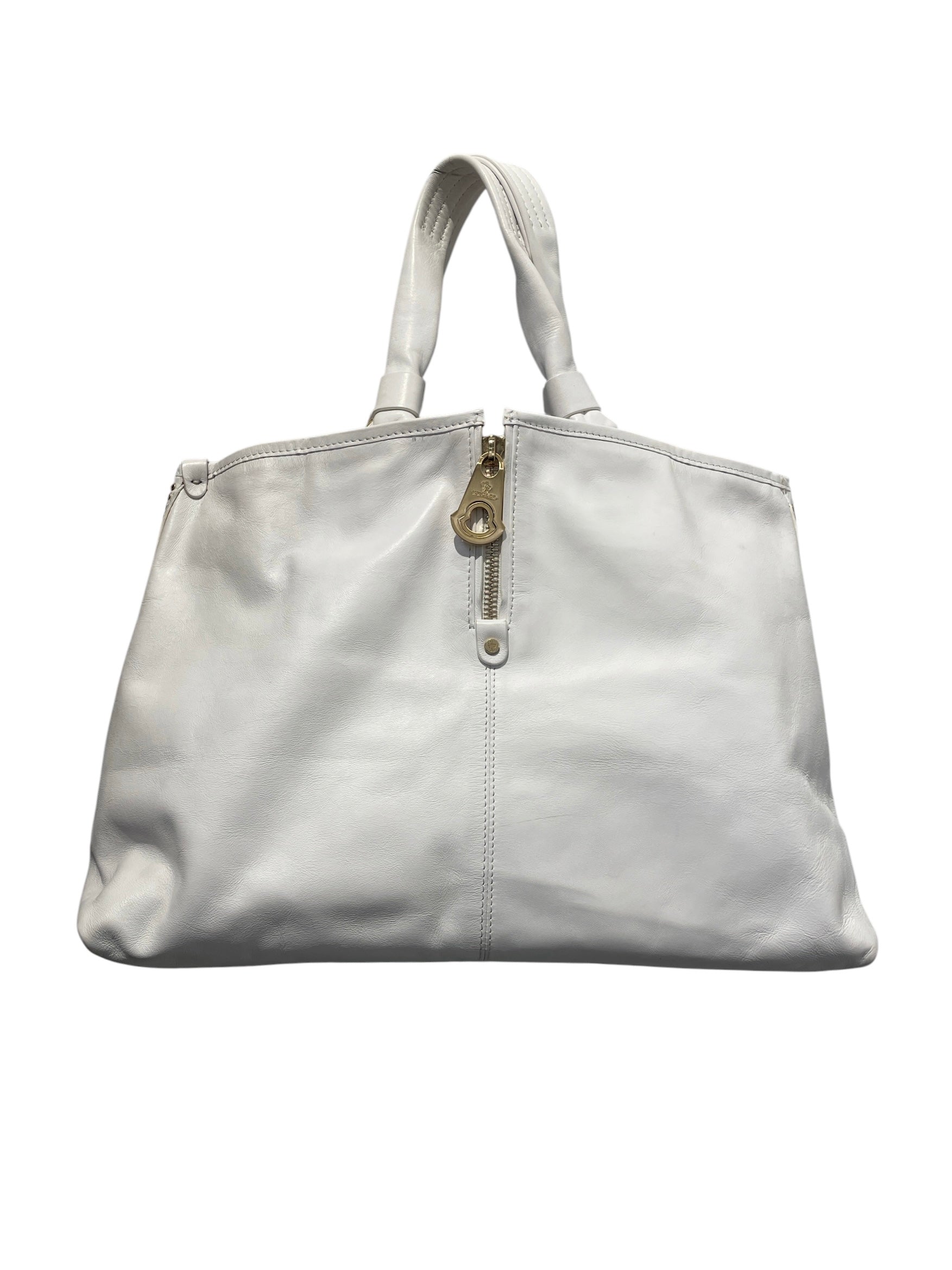 MONCLER/Bag/Leather/WHT/AMELIE TOTE GOLD ZIP STUDS view 1