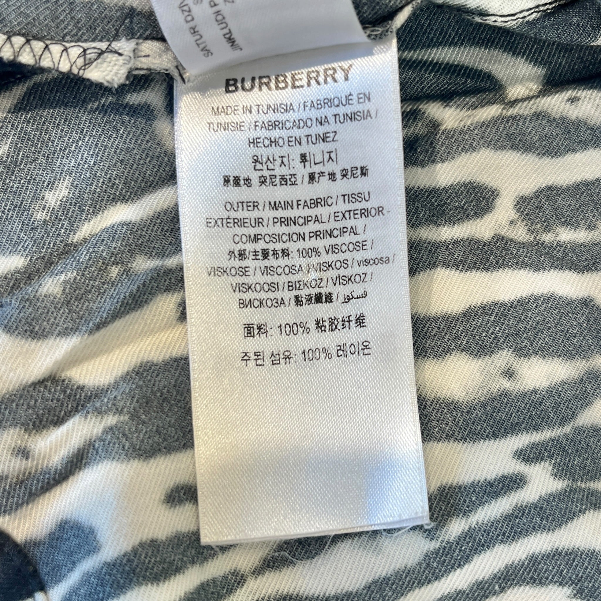 BURBERRY/SS Shirt/M/White/Leopard/ view 4