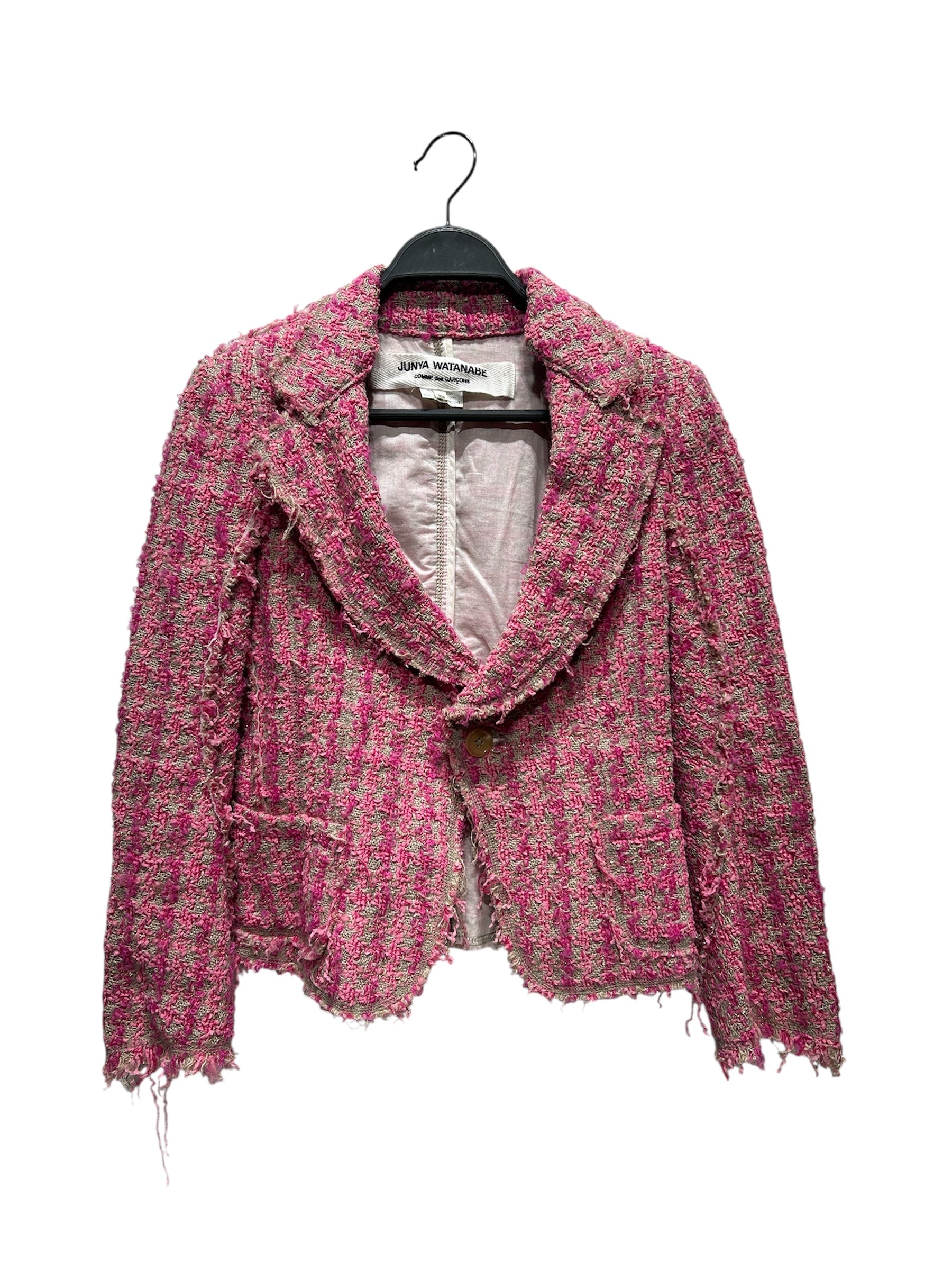 JUNYA WATANABE COMME des GARCONS/Jacket/XS/PNK/TWEED JACKET view 1