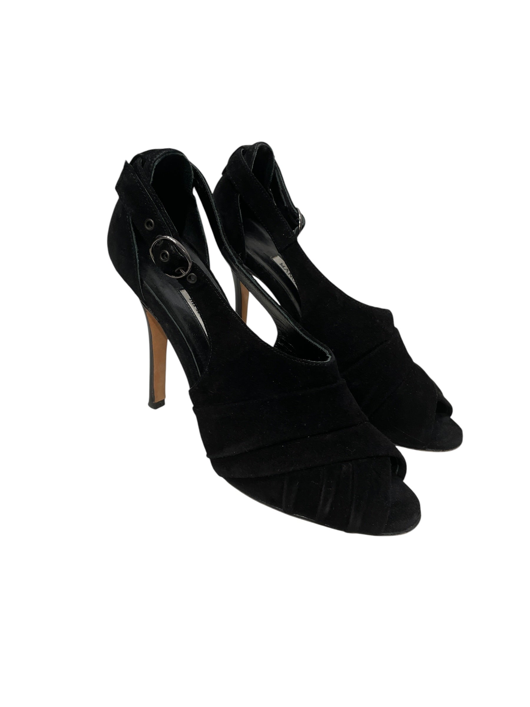 MANOLO BLAHNIK/Heels/US 6/Suede/BLK/BUCKLE view 1