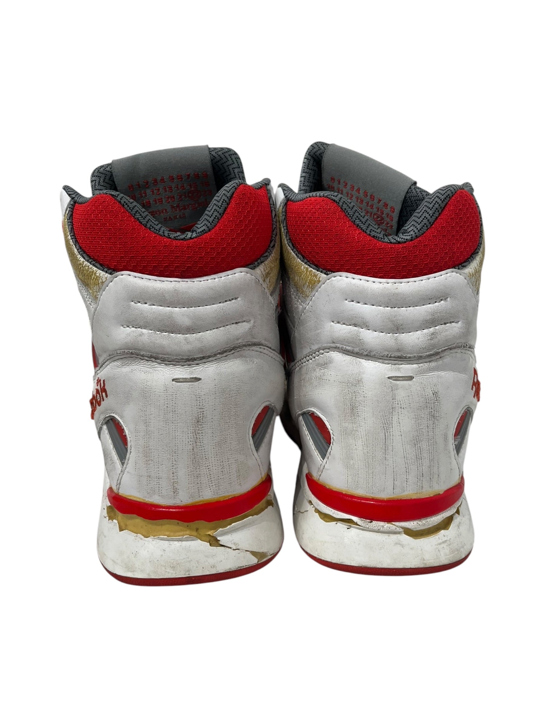 Reebok/Maison Margiela/Hi-Sneakers/US 10/Leather/WHT/MARGIELA REEBOK PUMP RED view 3