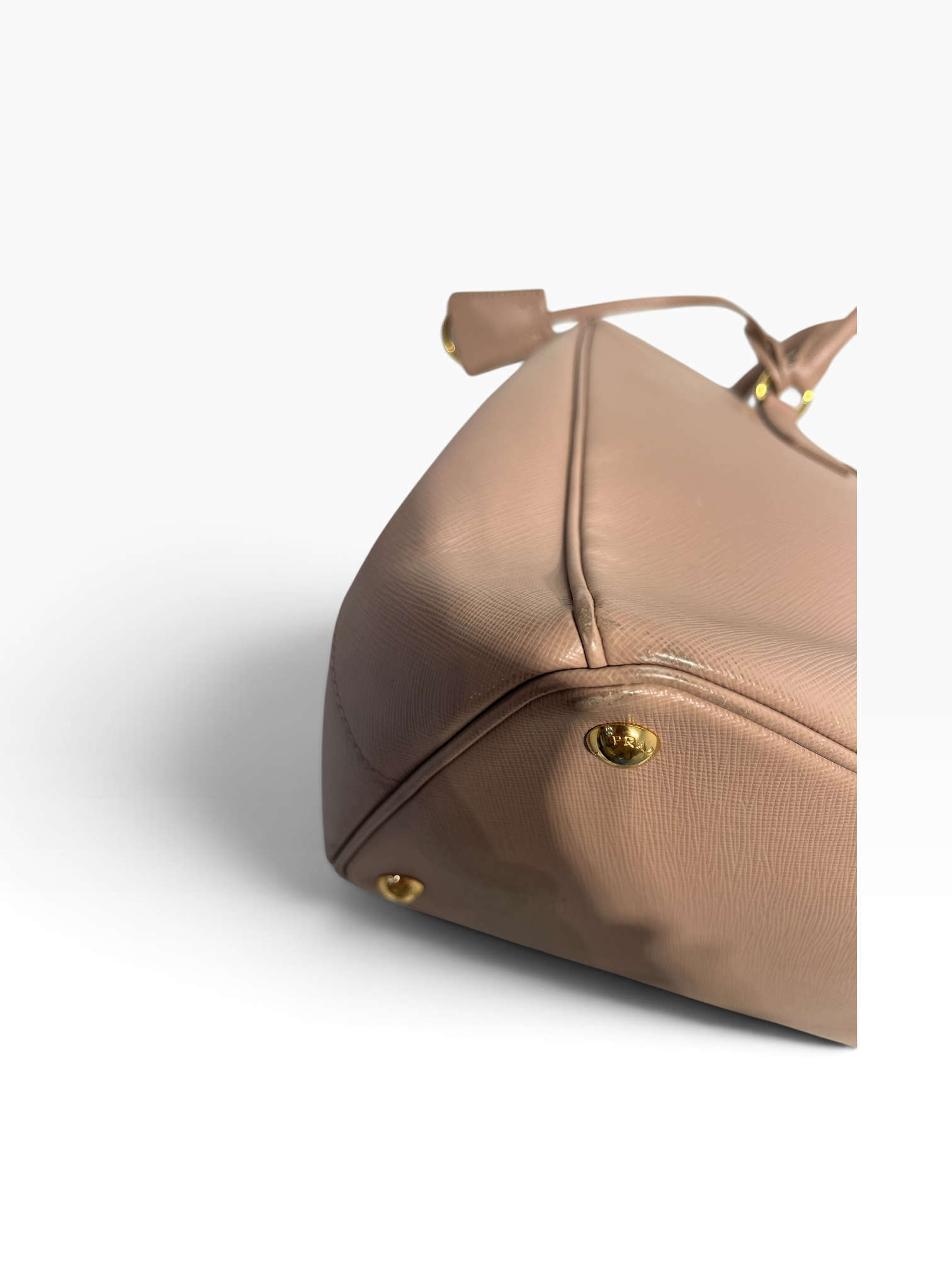 PRADA/Hand Bag/Leather/BEG/Saffian tote W/strap view 8