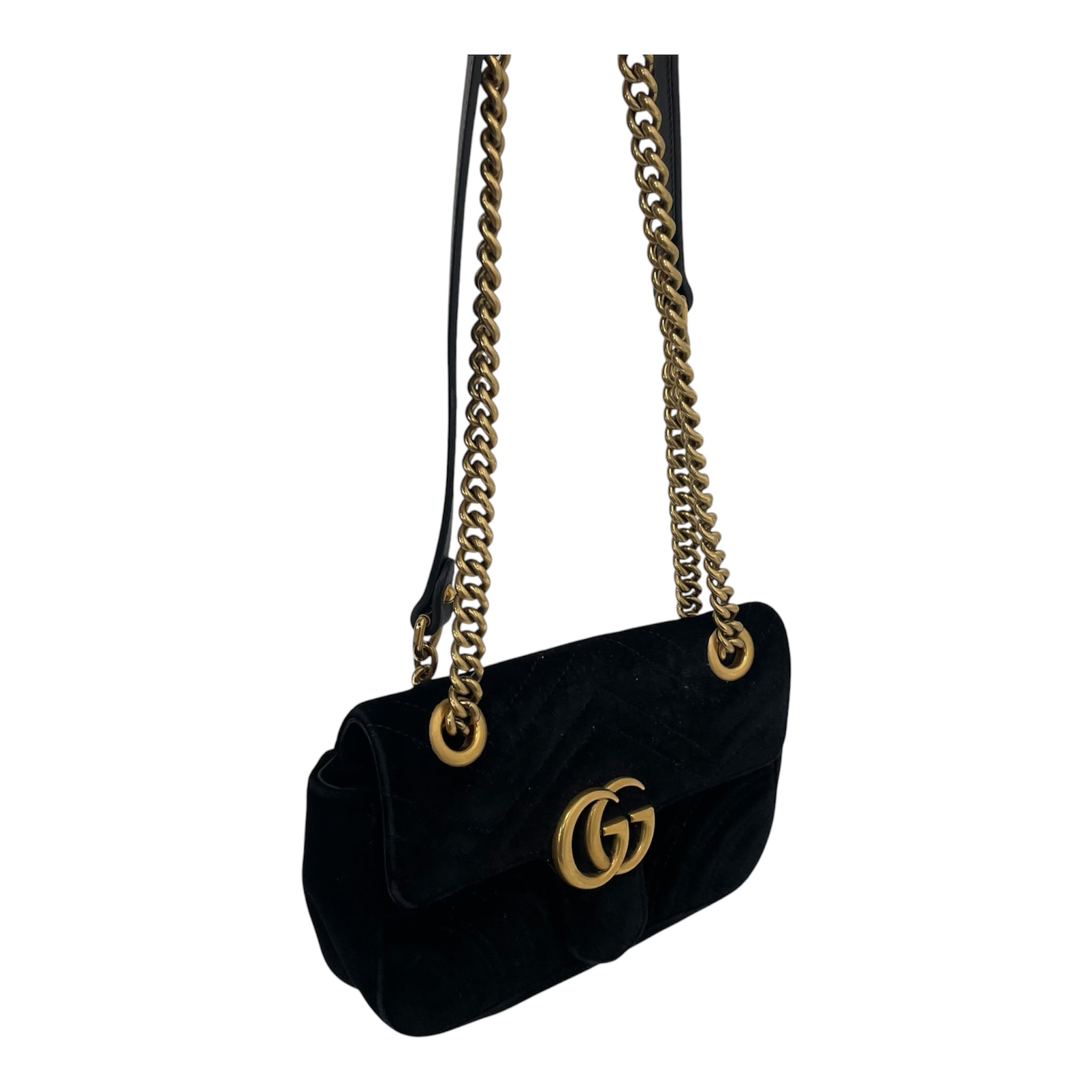 GUCCI/Cross Body Bag/Suede/BLK/GUCCIMARMONT view 5