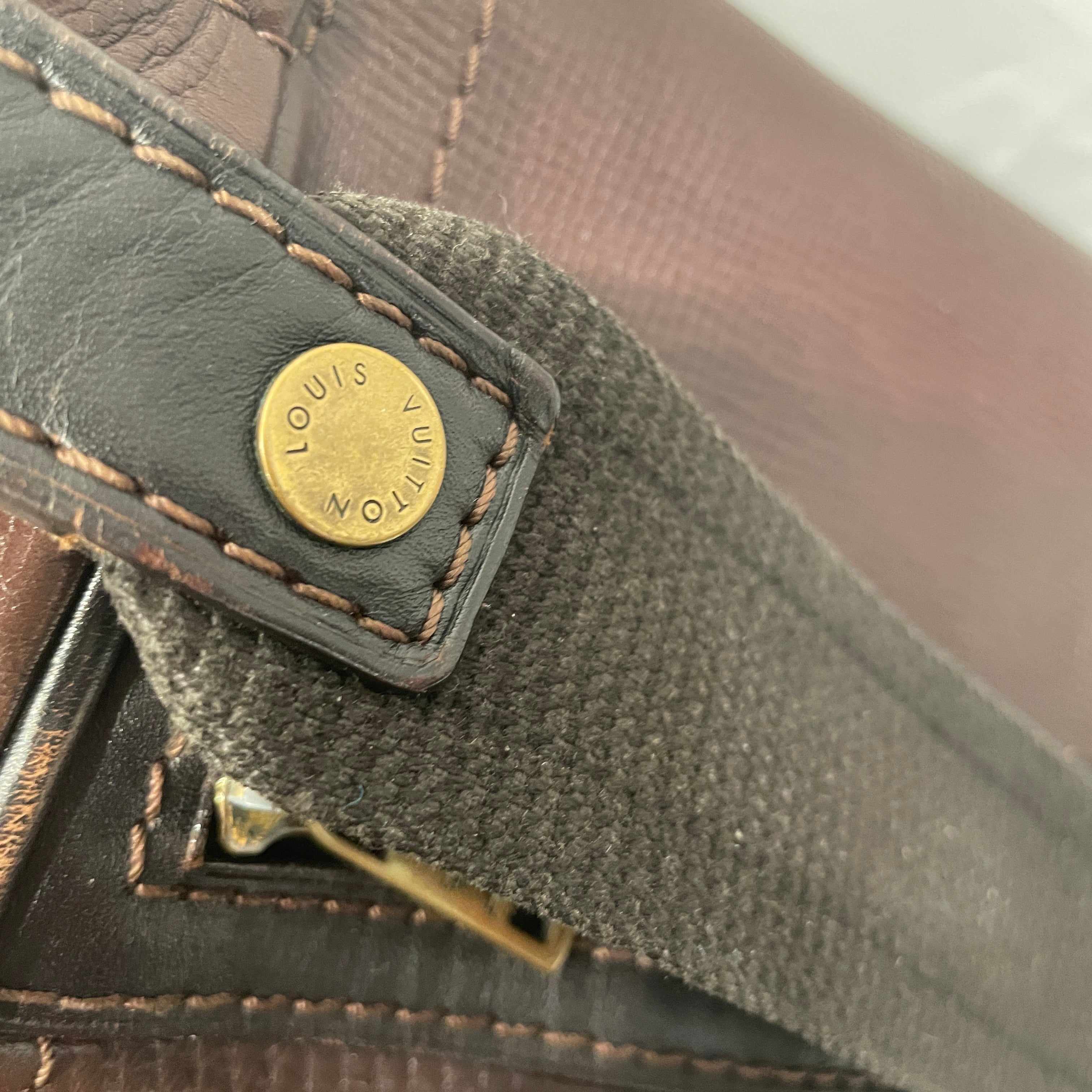 LOUIS VUITTON/Cross Body Bag/Leather/BRW/omaha messenger bag view 7