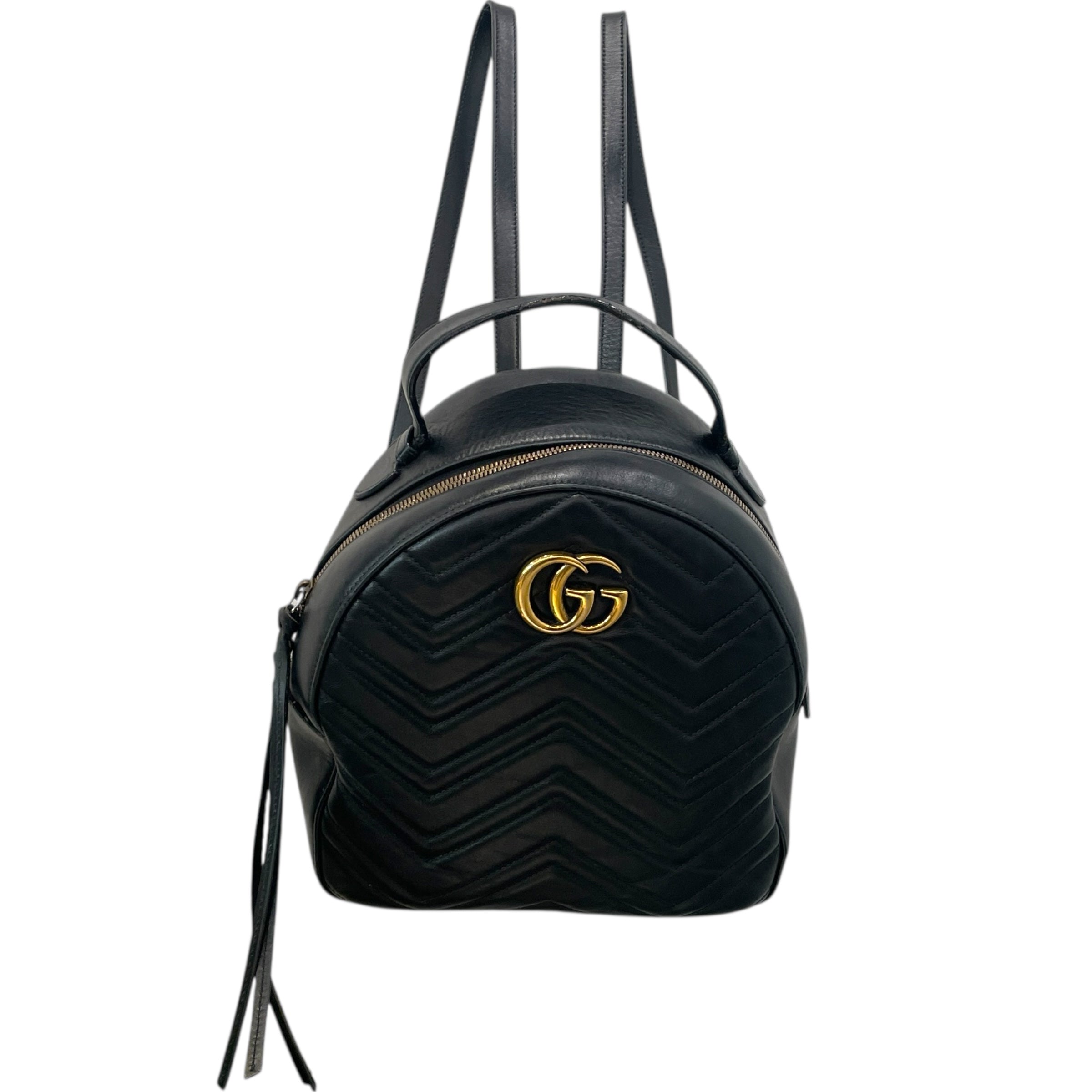 GUCCI/Backpack/Leather/BLK/Double GG marmont view 1