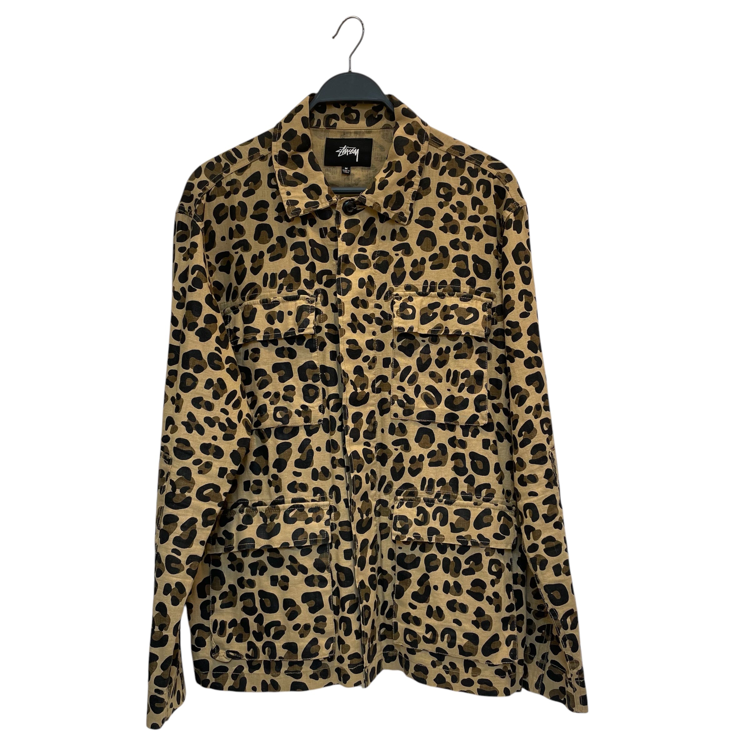 STUSSY/LS Shirt/M/Cotton/CML/Animal Pattern/cheetah print view 1