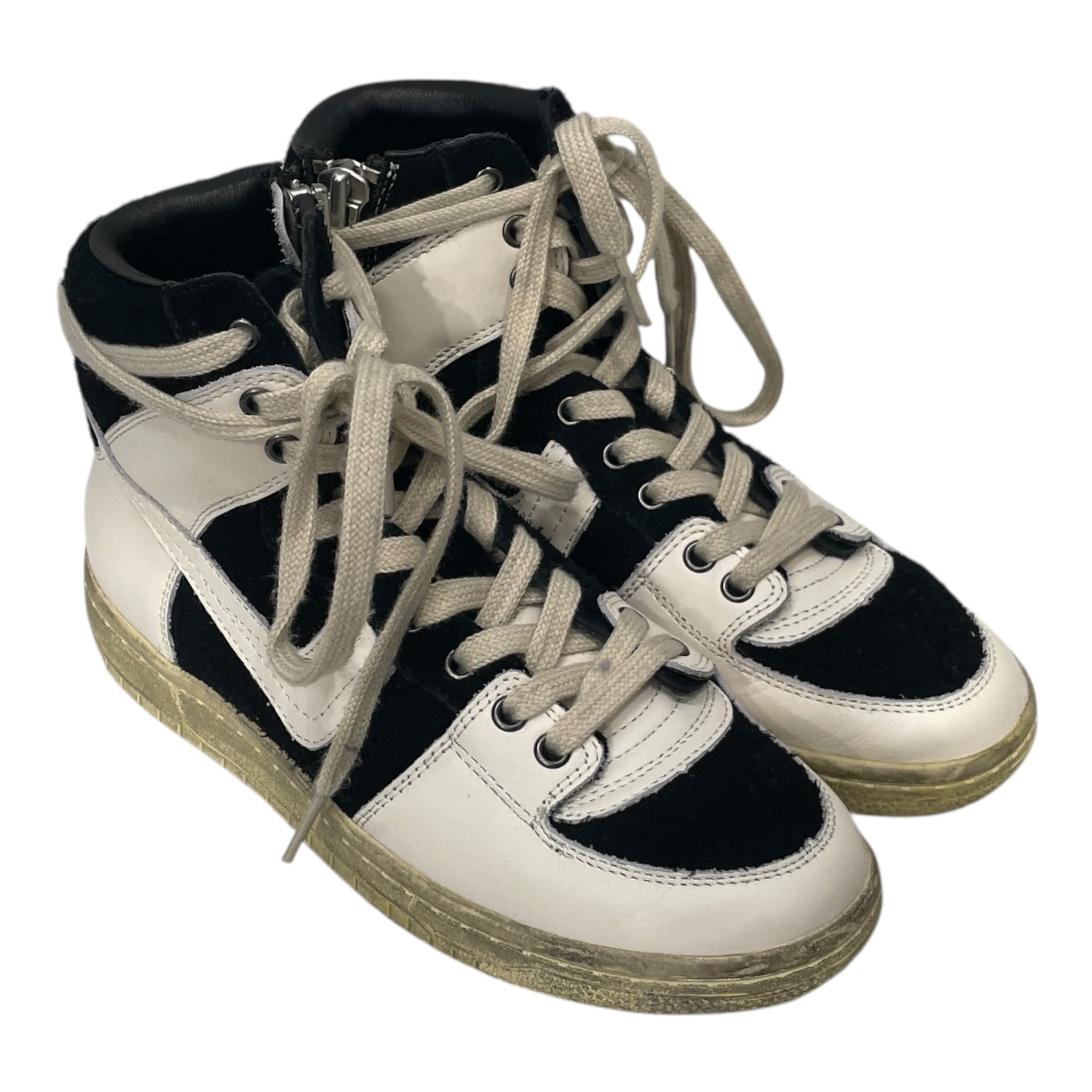 plessume/Hi-Sneakers/EU 37/Border/Cotton/WHT/"slam dunks" high view 1