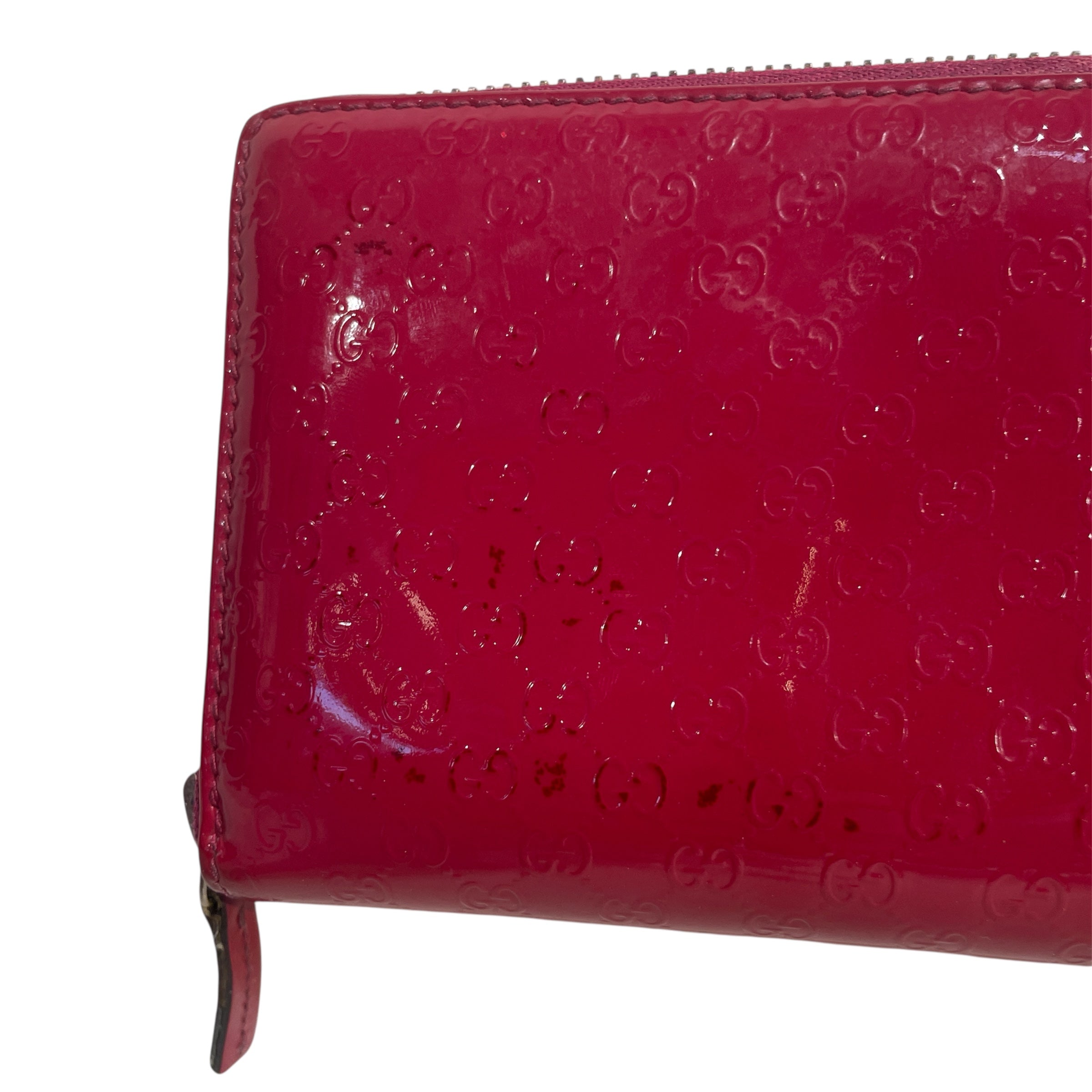 GUCCI/Long Wallet/Monogram/Leather/PNK/Microguccissima Zip view 6