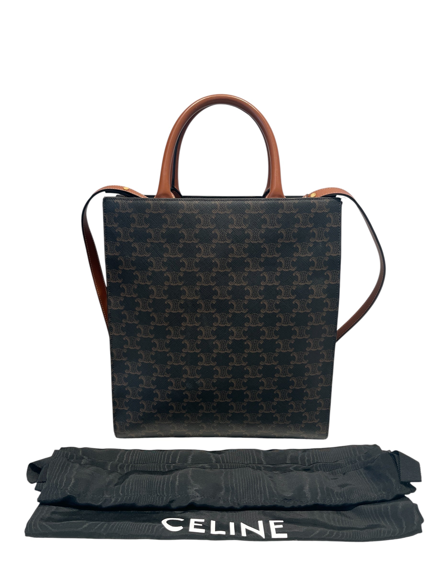 CELINE/Hand Bag/Monogram/Leather/BRW/VERTICAL CABAS TOTE view 2