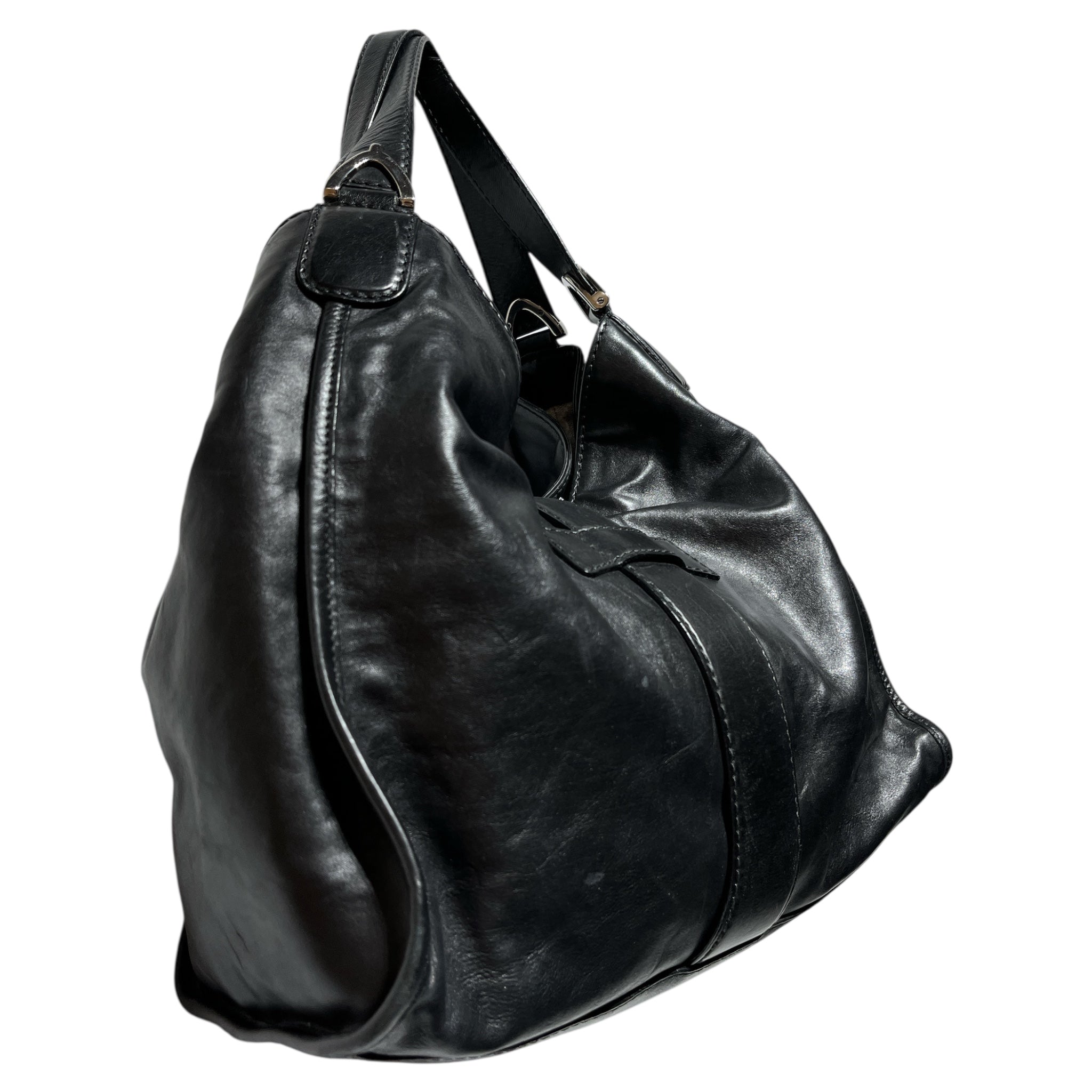GUCCI/Hand Bag/Leather/BLK/SOFT STIRRUP view 4