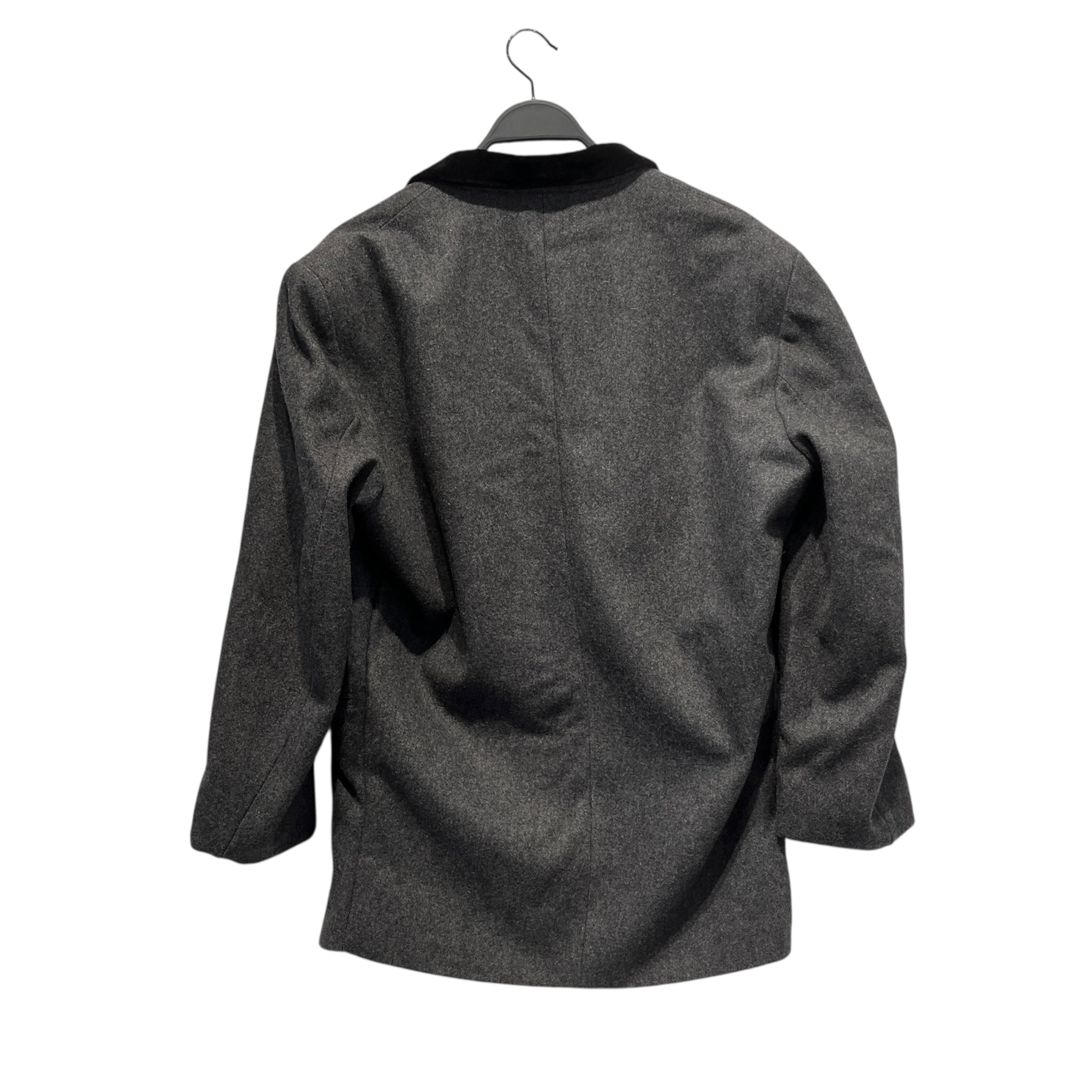 MARITHE FRANCOIS GIRBAUD/Jacket/L/Wool/GRY/VELVET COLLAR BLAZER view 2