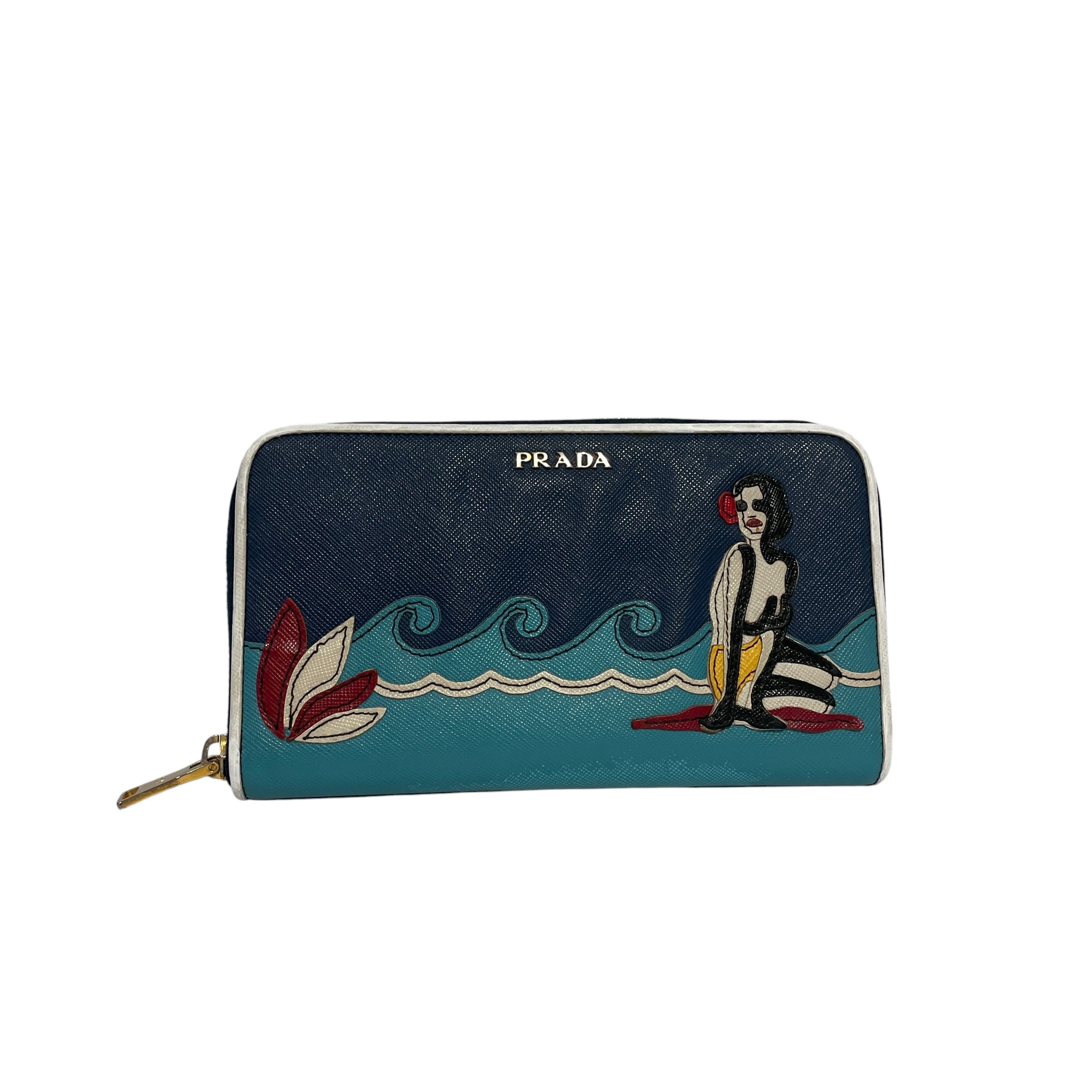 PRADA/Long Wallet/Graphic/Leather/IDG/L's/PIN-UP VINTAGE GIRL view 1