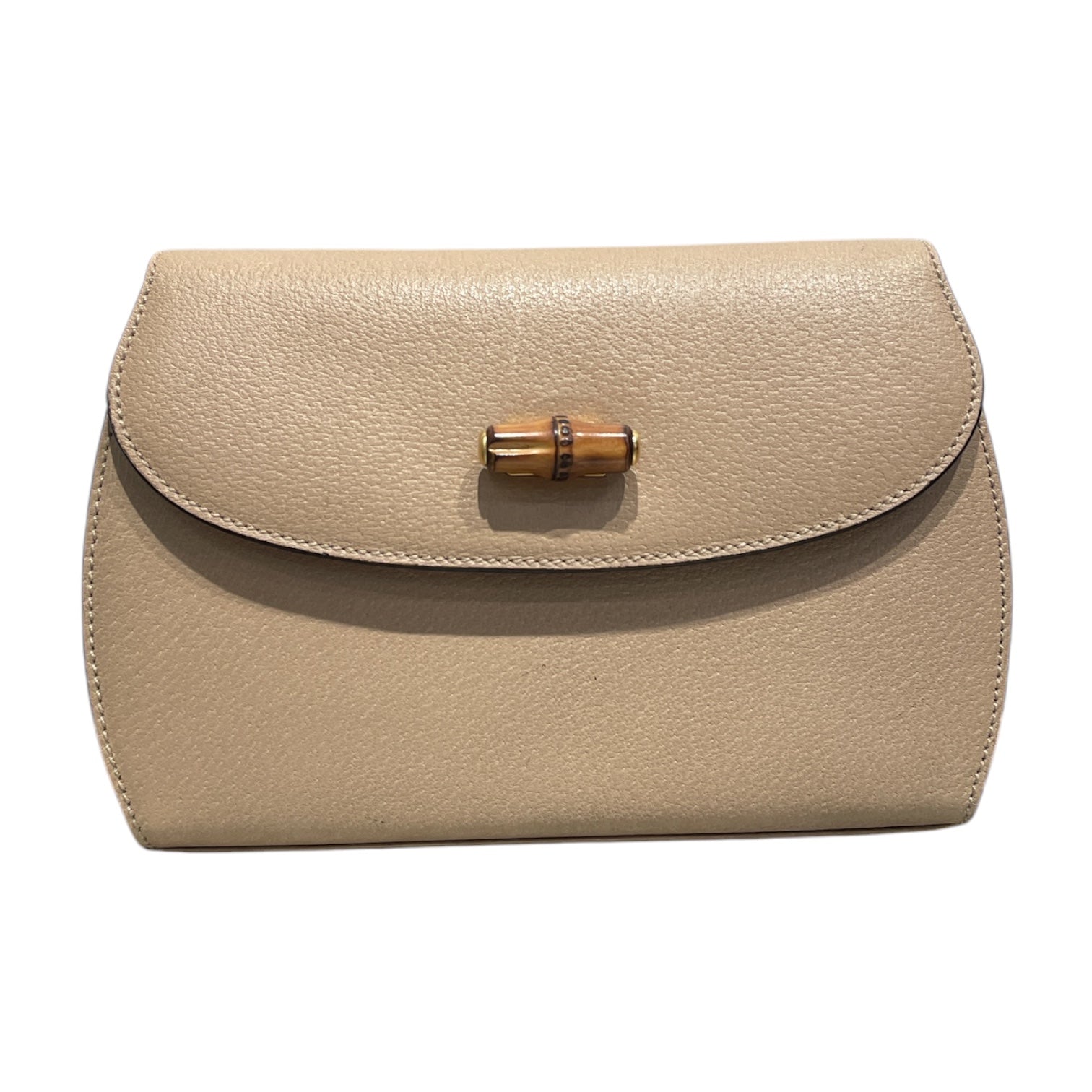 GUCCI/Cross Body Bag/Leather/BEG/Beige Bambo Lock Crossbody view 1
