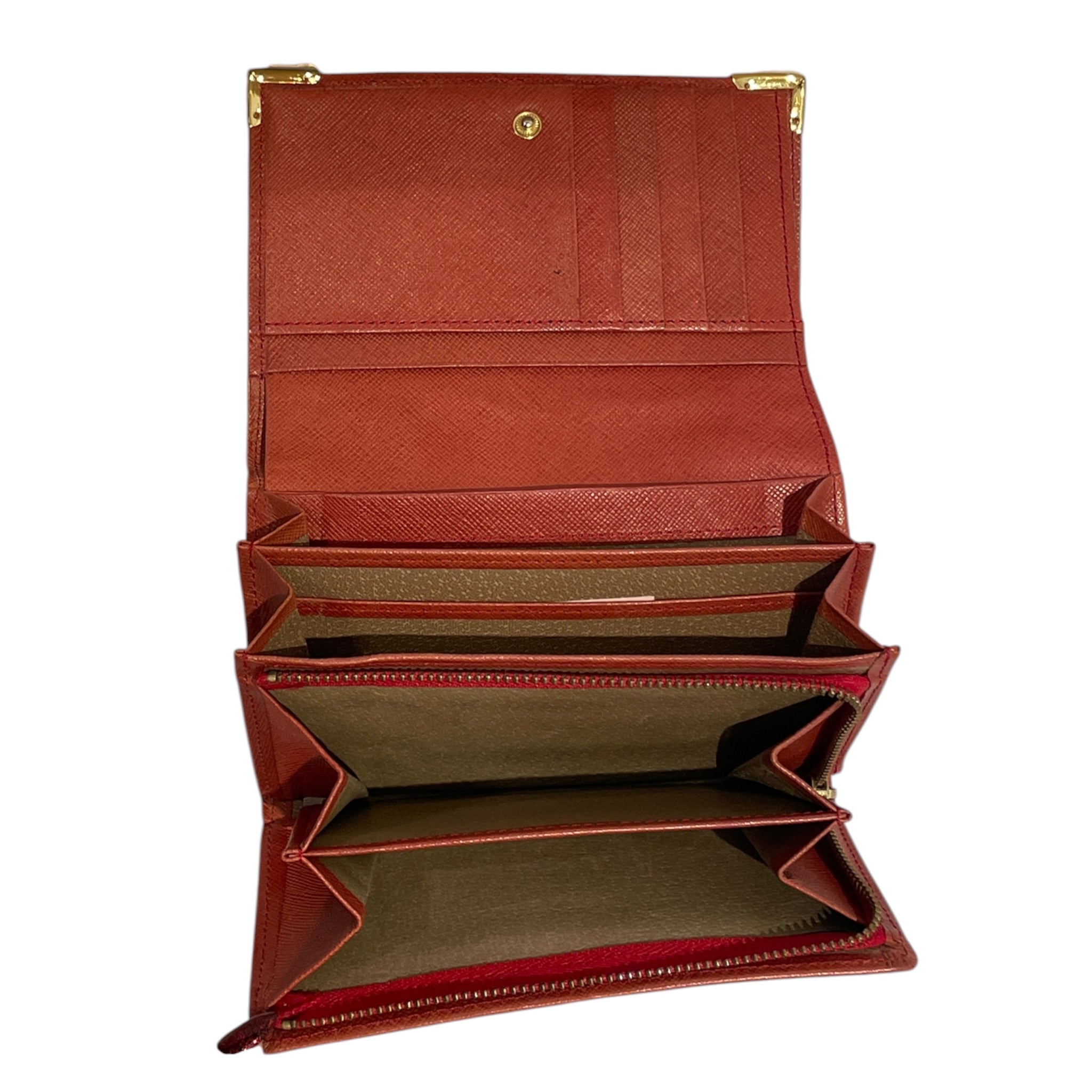 GIVENCHY/Wallet/Leather/RED/gold corner hardware view 4