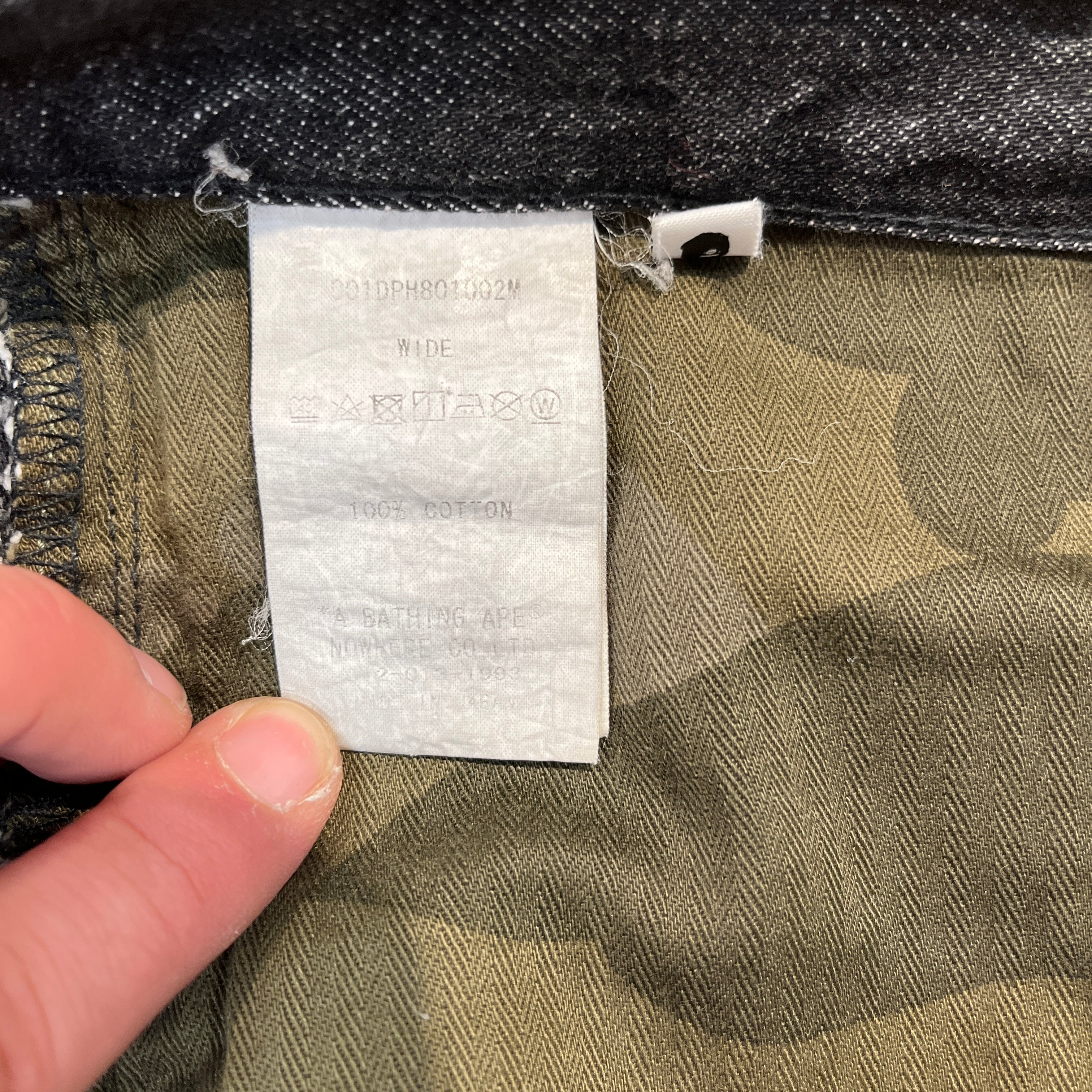 A BATHING APE/Pants/S/Denim/BLK/Shark Face Front view 4