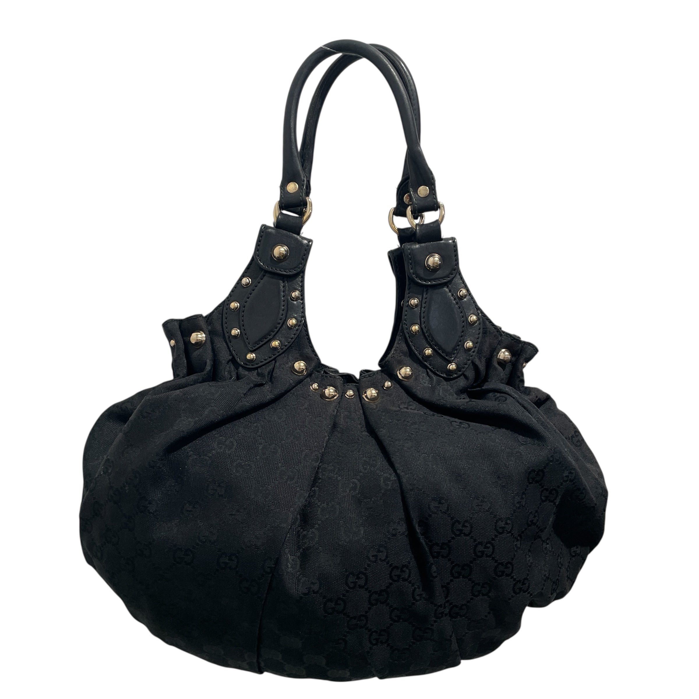 GUCCI/Hand Bag/Monogram/Cotton/BLK/Pelham Studded Hobo view 1