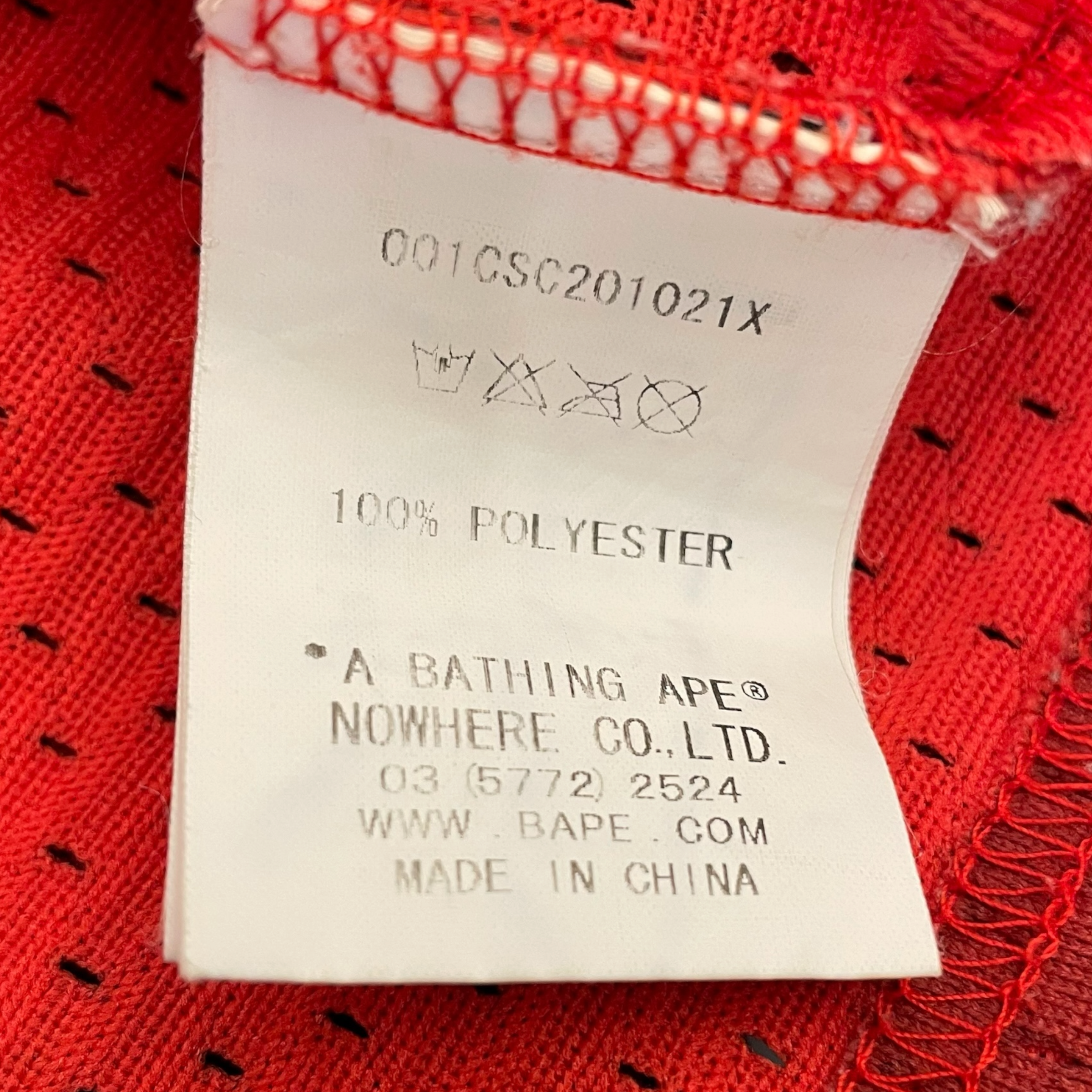 A BATHING APE/Tank Top/M/Polyester/RED/Graphic/ view 4